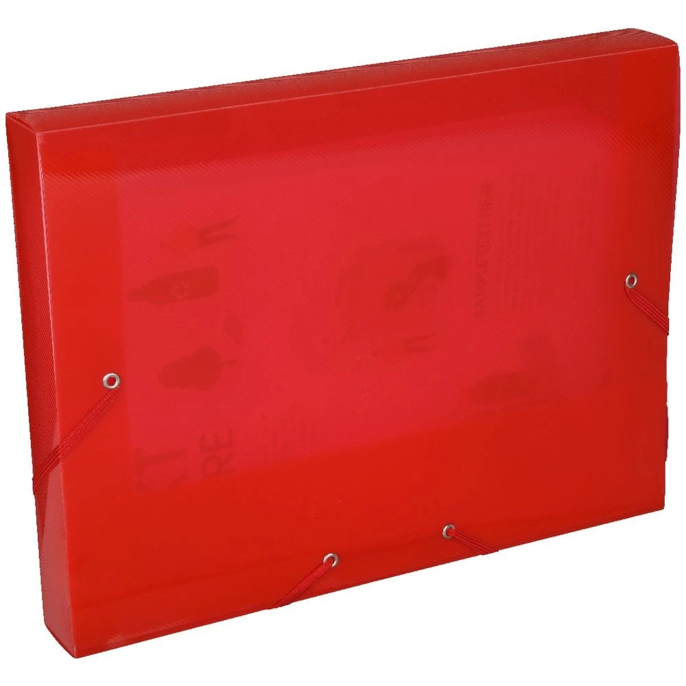 3 J.Burrows A4 Document Box Elastic Closure Red, 3 of 3