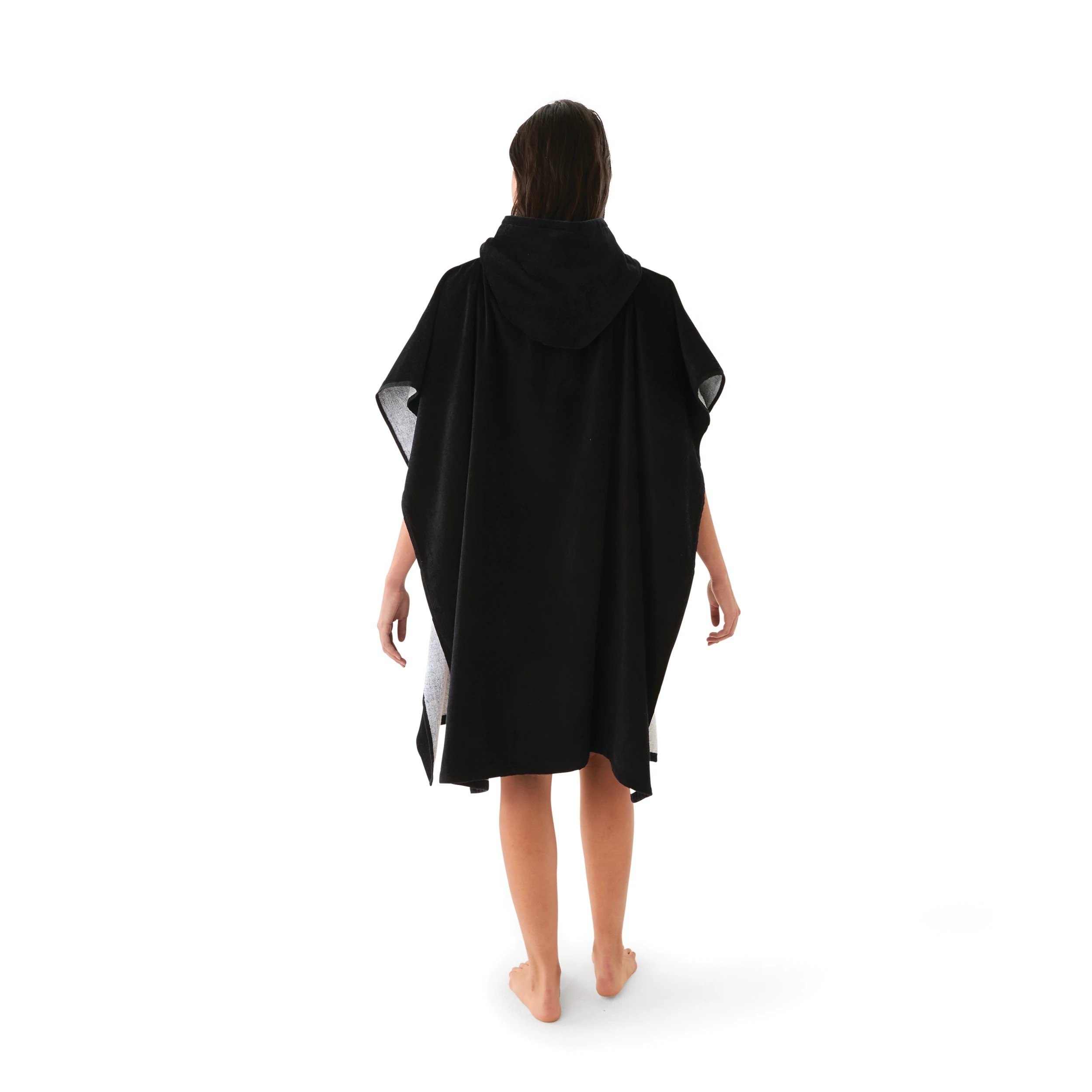 4 Adult Cotton Hooded Beach Towel - Black, 4 of 10