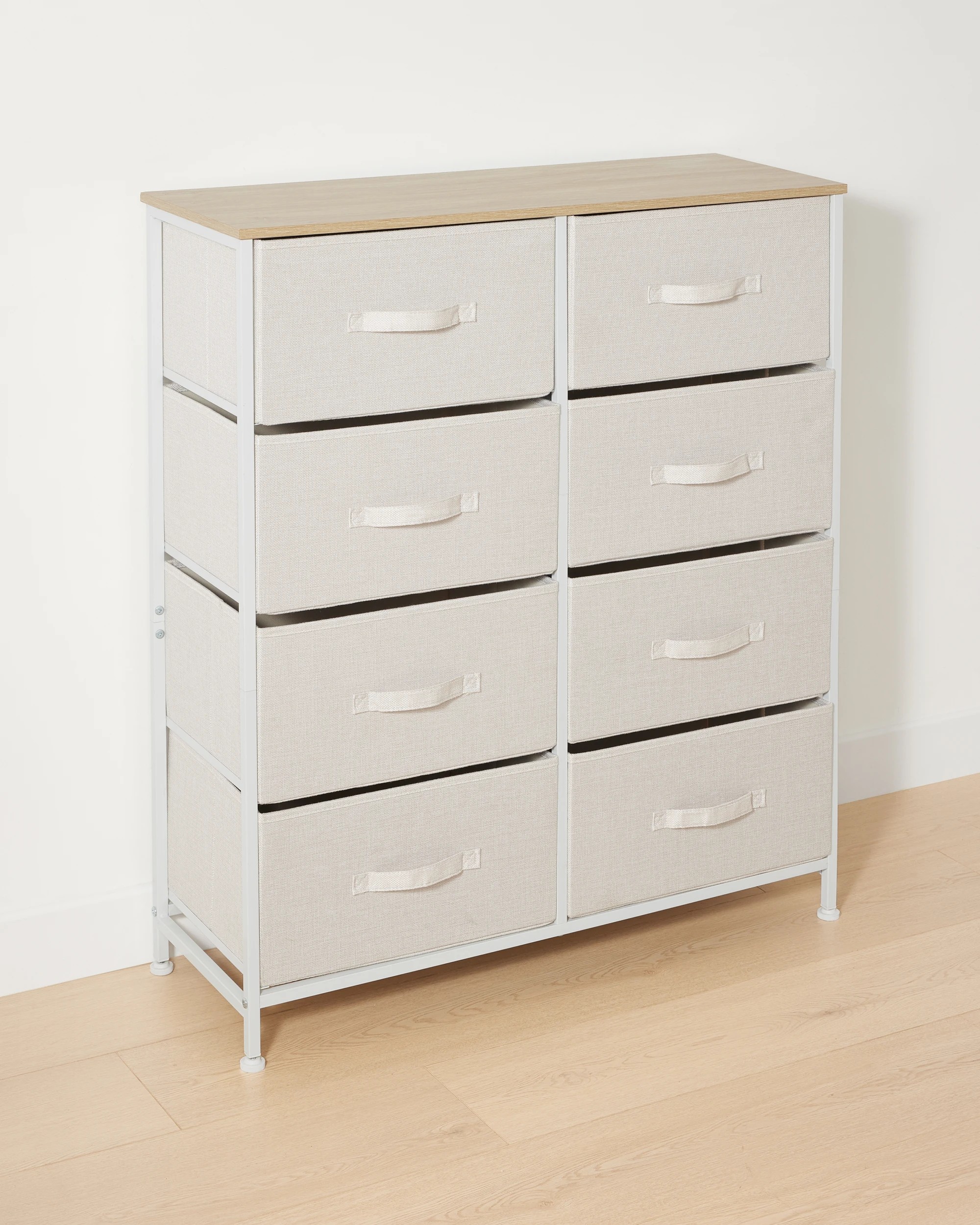 2 Linen Look 8 Drawer Chest - Beige, 2 of 8