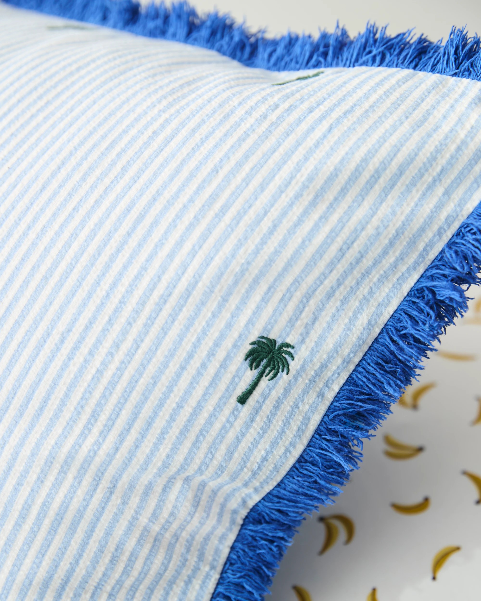 6 Target Bailey Embroidered Palm Cotton Quilt Cover Set - Double Bed - Blue, 6 of 7