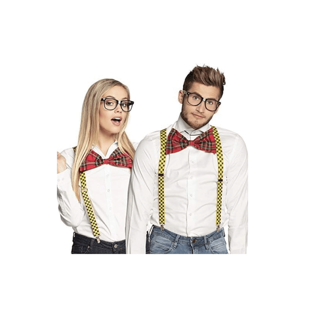 1 BR Costumes Nerd Costume Kit with Glasses, Bow Tie, and Braces, 1 of 8