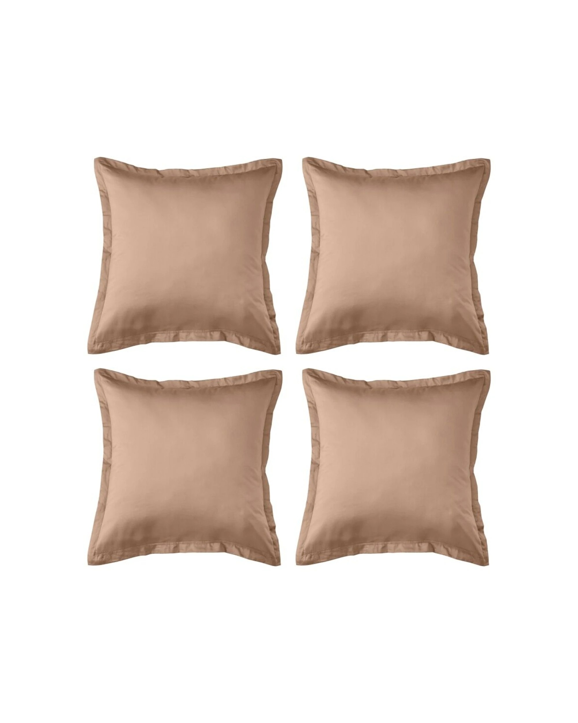 1 Grosvenor House Egyptian Cotton Tailored European Pillowcase Clay 4PK 500TC - Brown, 1 of 5