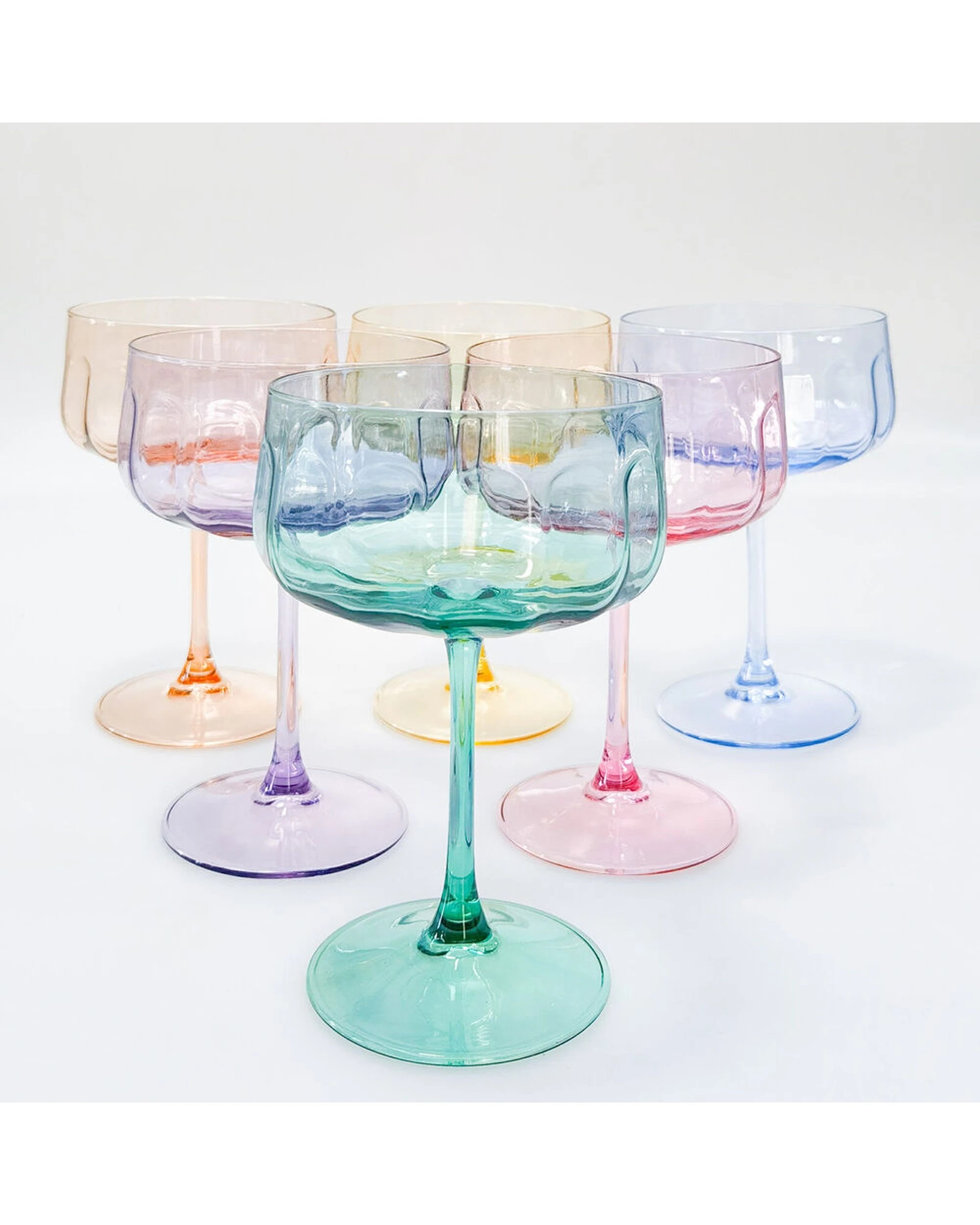3 Urban 6PK Tillie Coupe Cocktail Drinking Glass 365ml 16cm Set - Green, 3 of 3