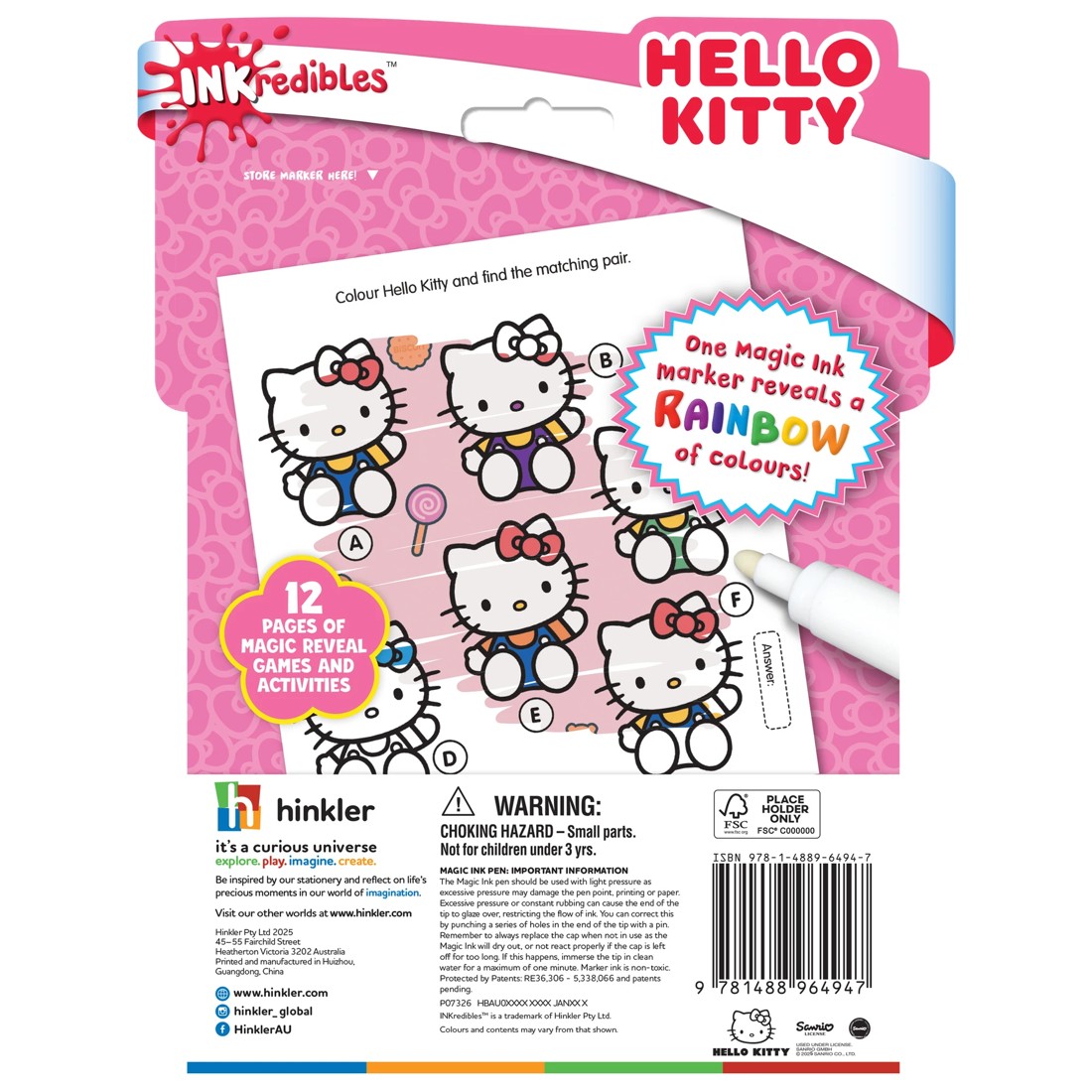 2 INKredibles Hello Kitty Mess Free Magic Ink Pictures! - Book, 2 of 5