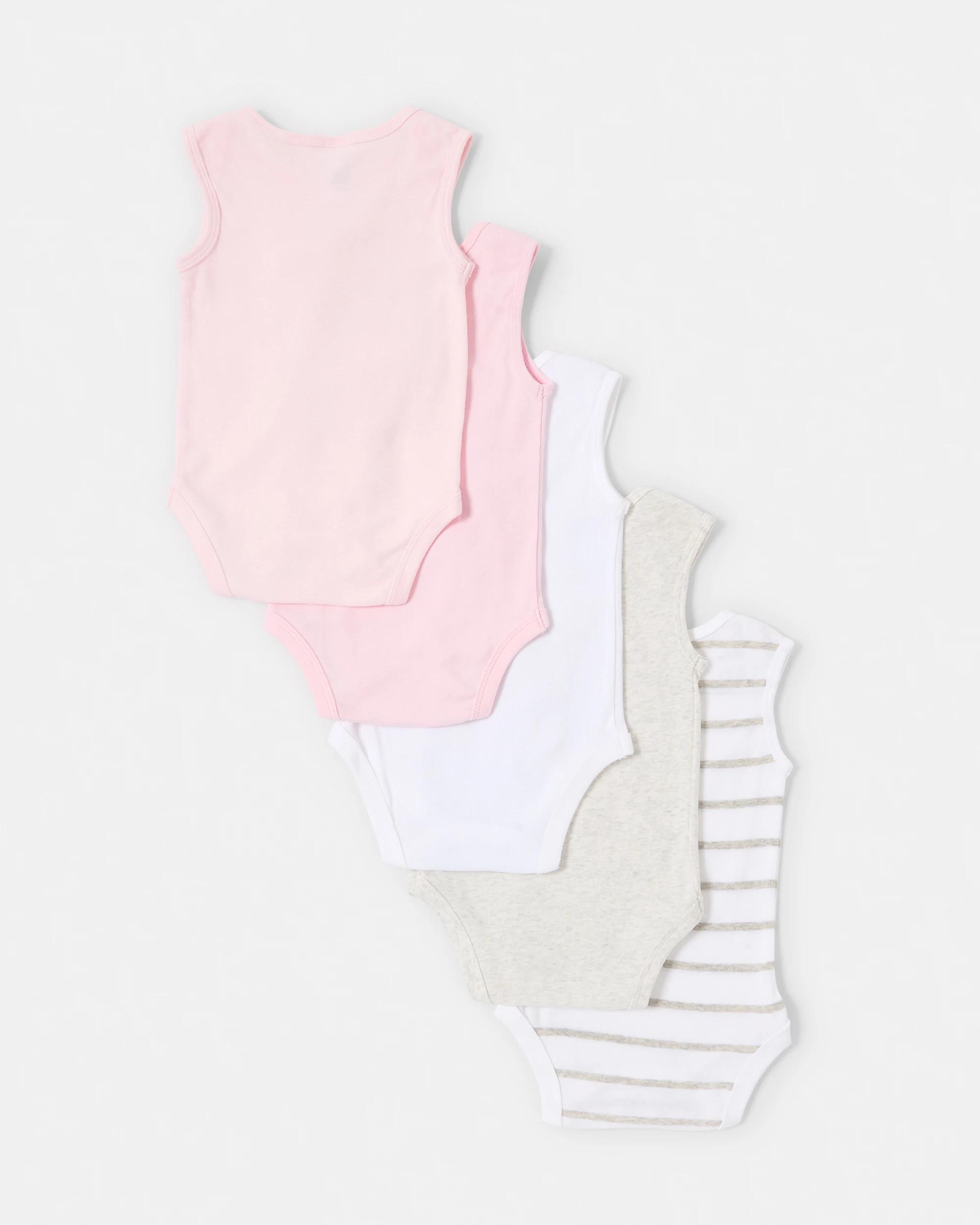 2 5 Pack Sleeveless Bodysuits PINK MULTI PACK, 2 of 3
