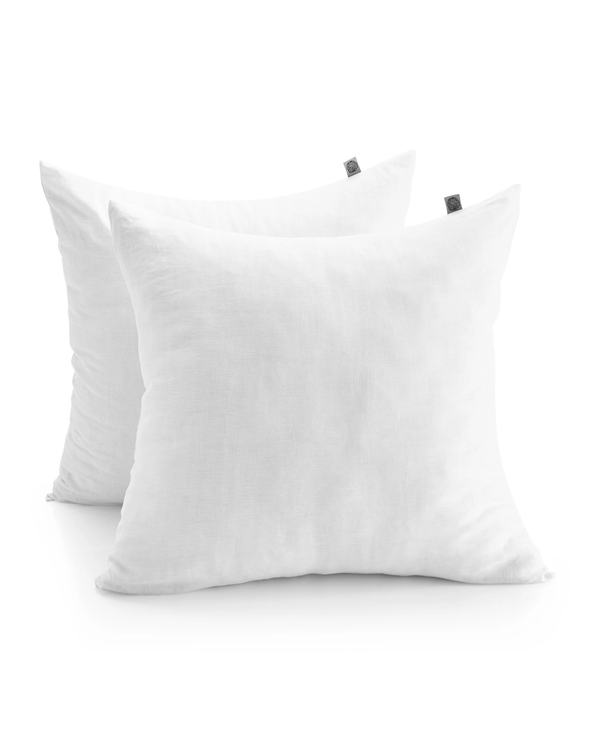 1 Natural Home 100% European Flax Linen Euro Pillowcase Twin Pack - White, 1 of 3