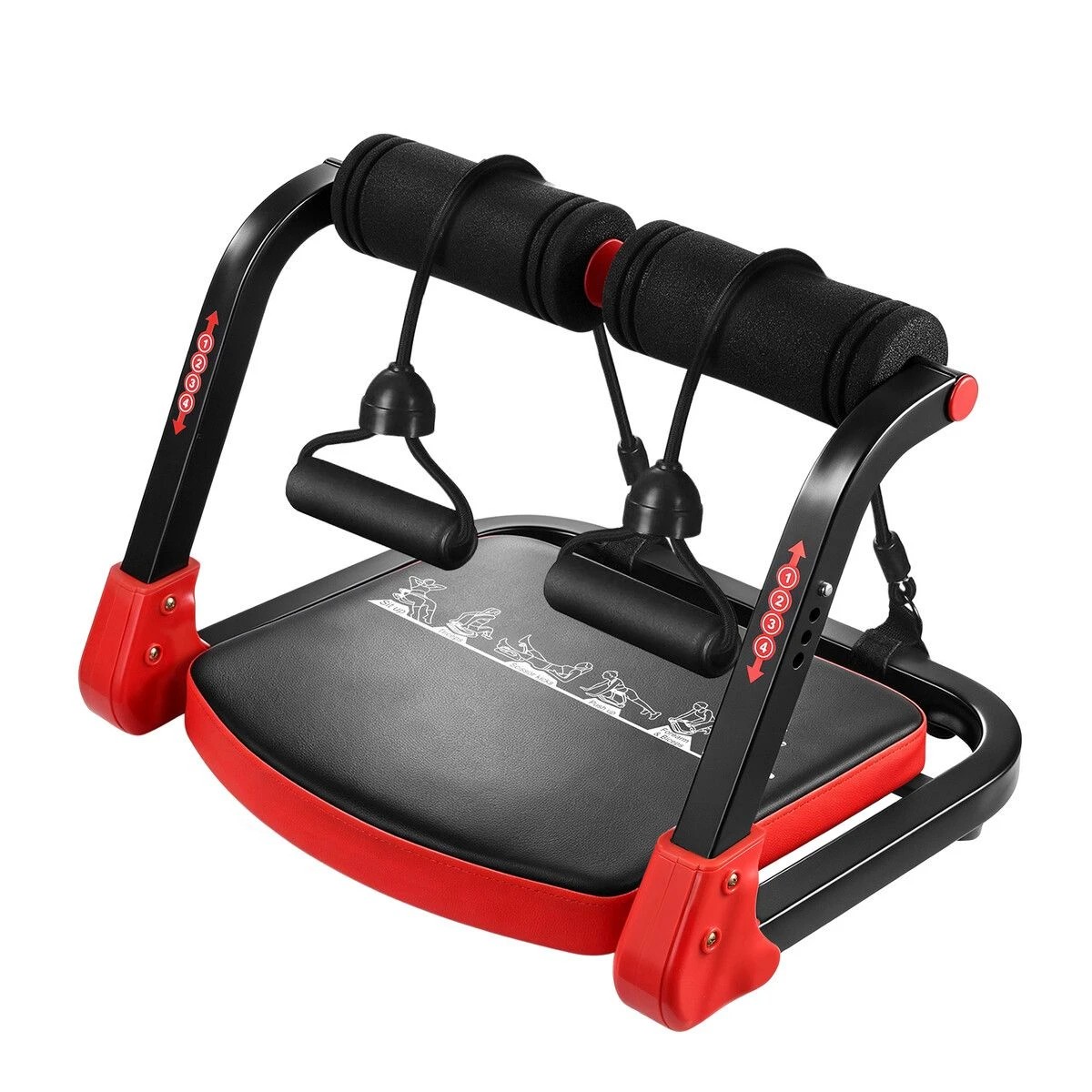 1 Ausway Ab Machine Sit Up Exercise Equipment Abdominal Core Stomach Workout Trainer with Resistance Bands, 1 of 1