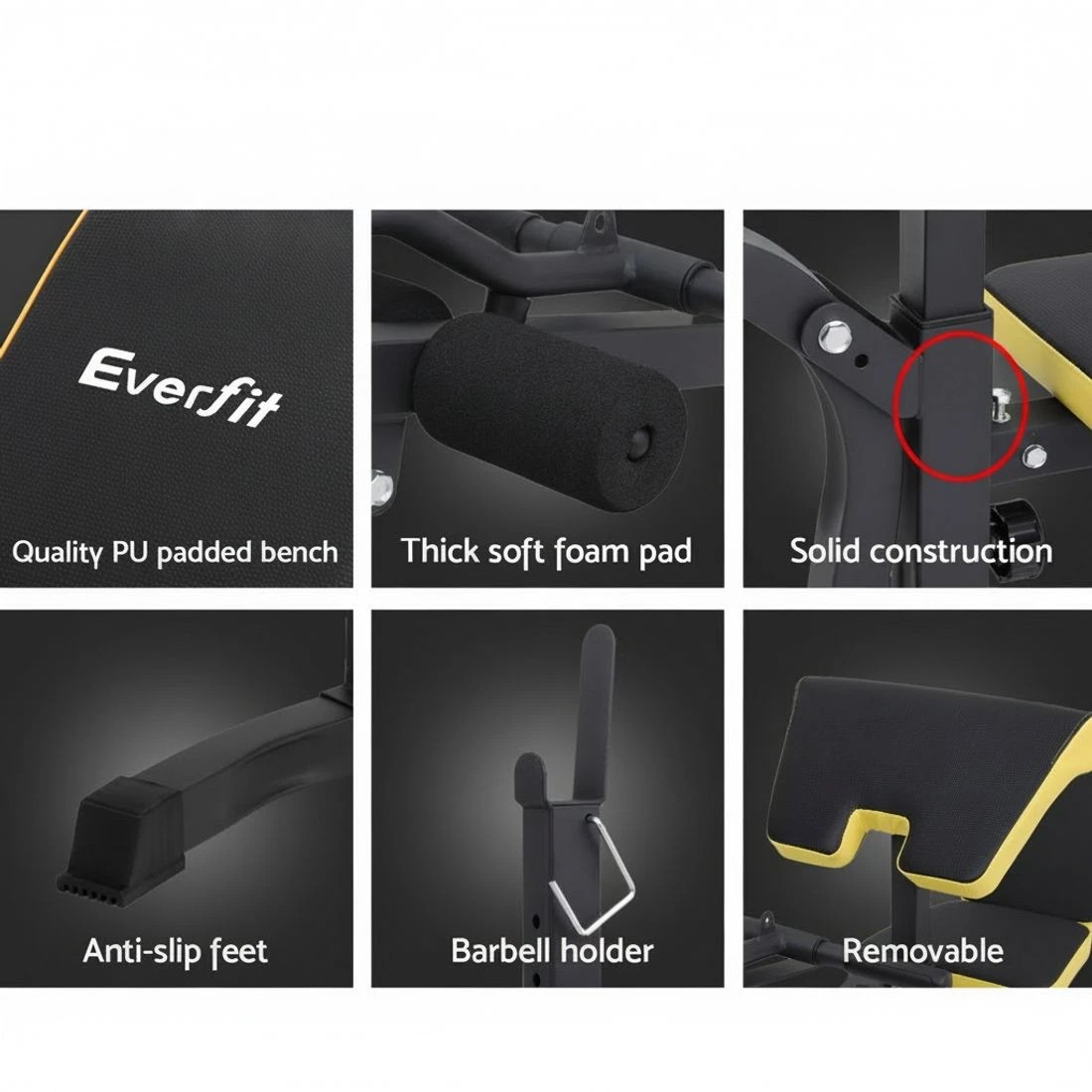 6 Everfit Weight Bench 14in1 Press Multi-Station Fitness Home Gym Equipment - Multi, 6 of 6