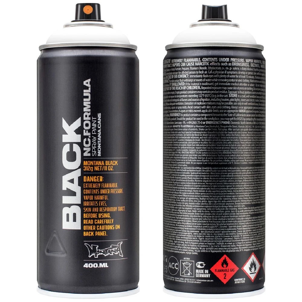 1 Montana BLACK Spray Paint 400 mL Snow White, 1 of 2