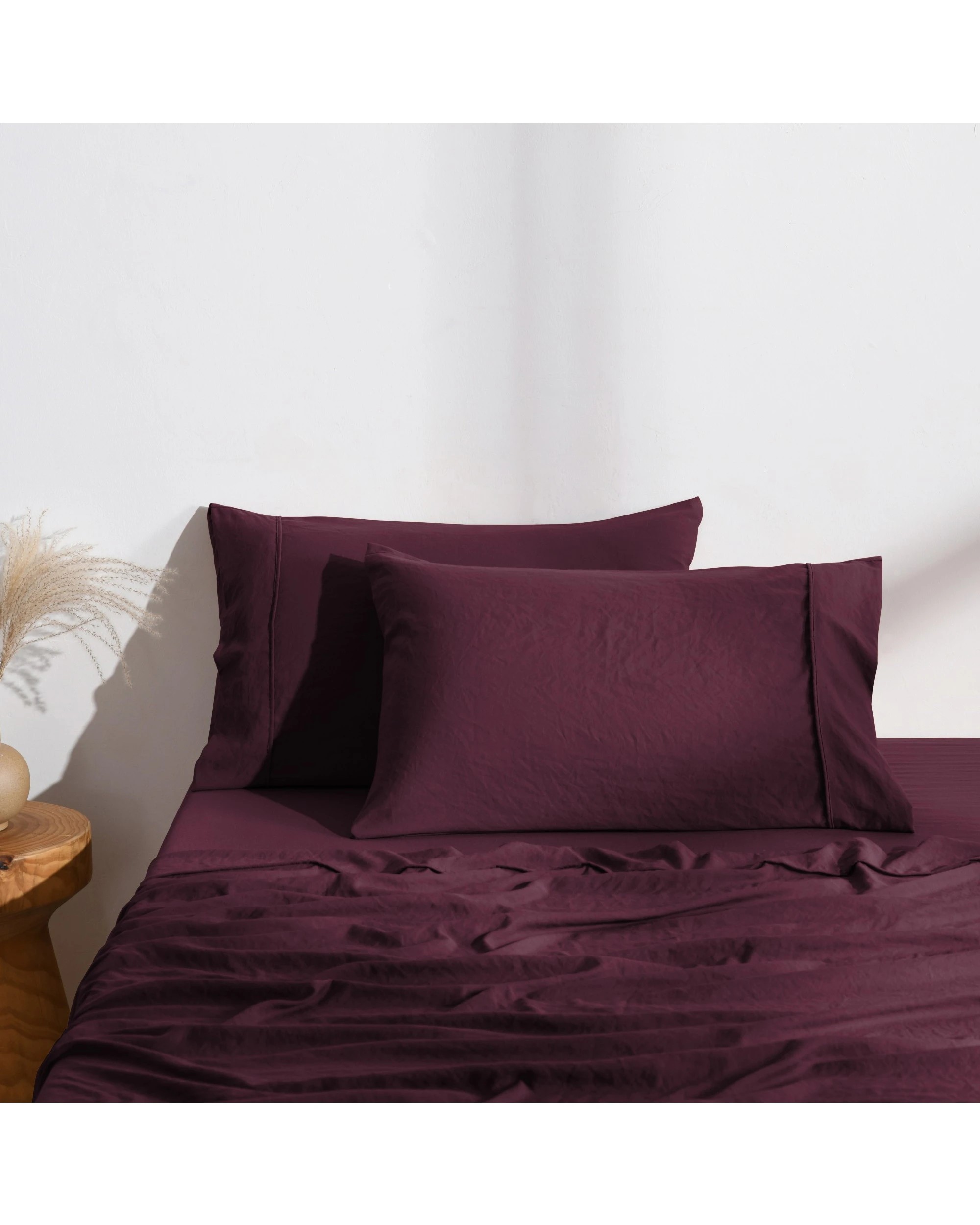 1 Dreamaker Superfine Washed Microfibre Standard Pillowcase Twin Pack - Cherry, 1 of 6