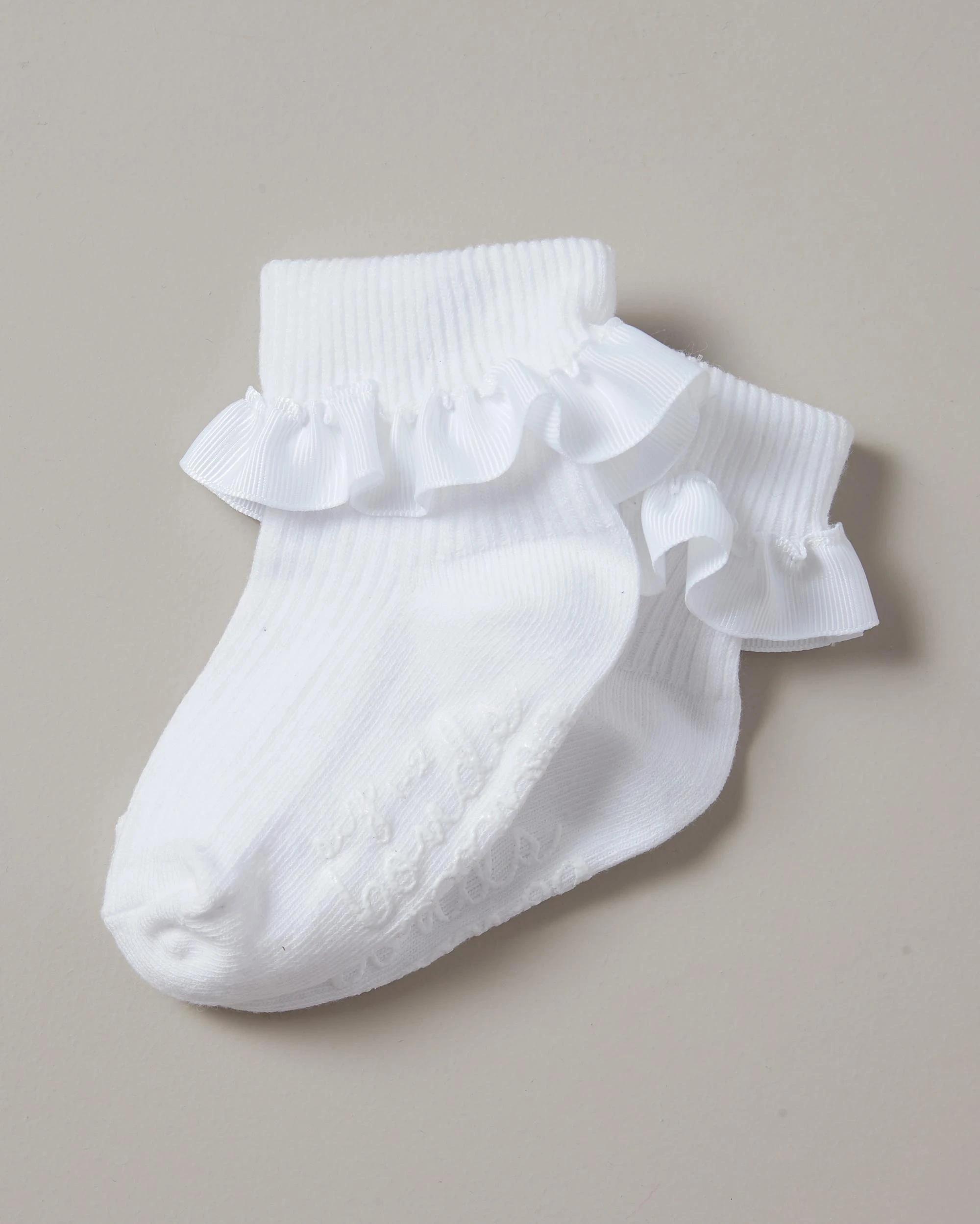 1 Bonds Baby Frilly Cuff Socks WHITE, 1 of 2