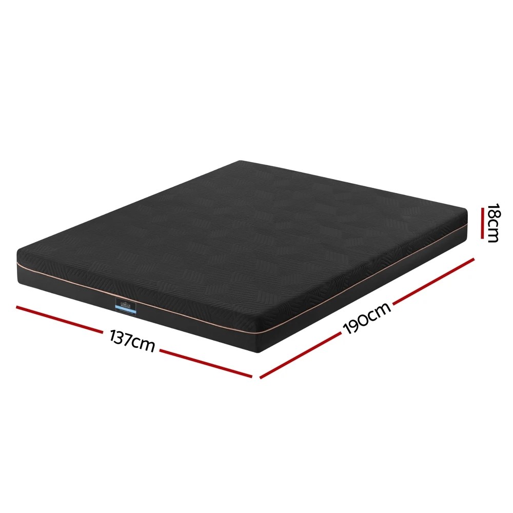 2 Giselle 18cm Memory Foam Mattress Tea Foam Cool Gel Foam Mattresses Double  Double Bed - Double Bed - Black, 2 of 10