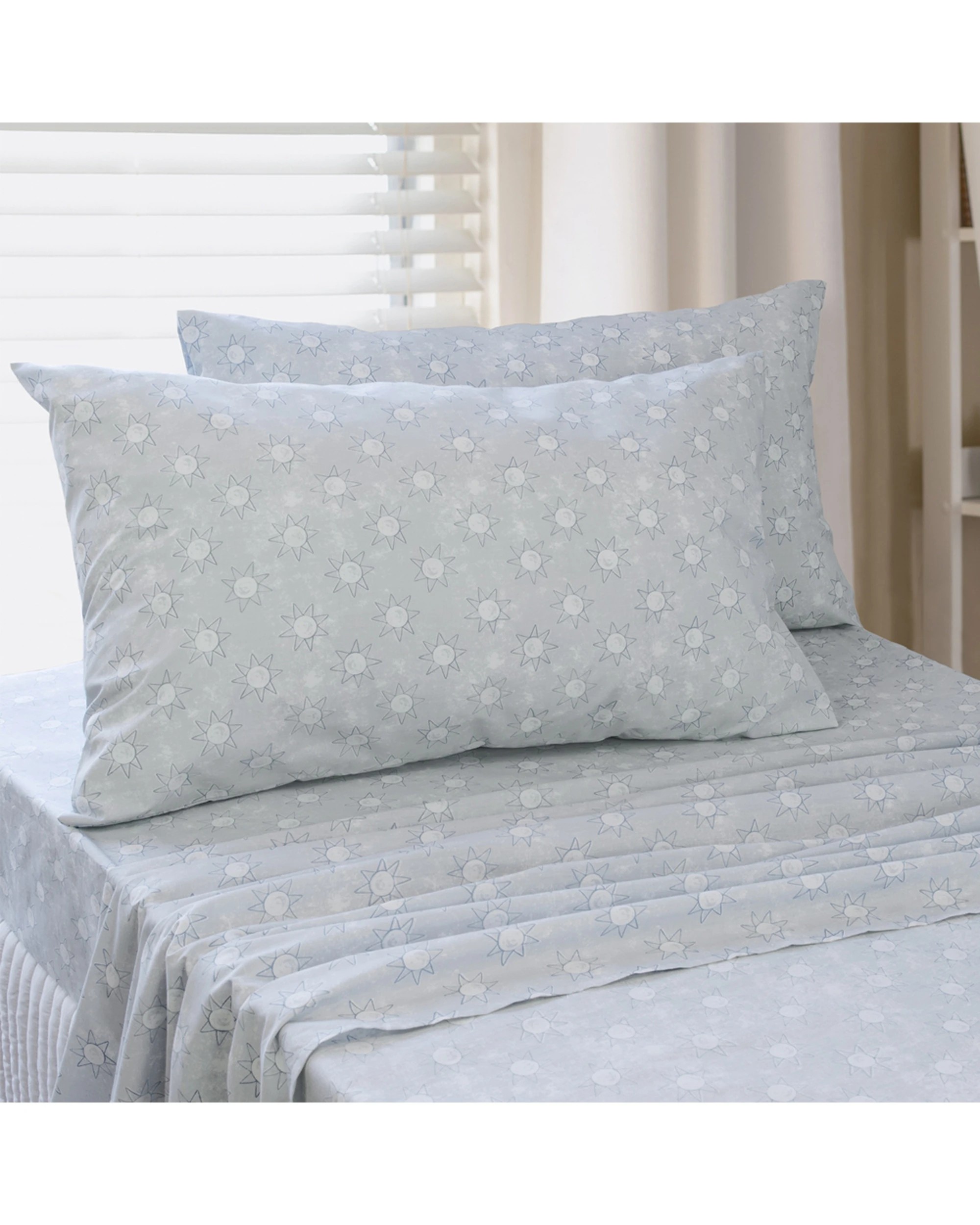 1 Jelly Bean Kids Suns Polyester Cotton Bedding Bed Sheet Set - Double Bed - Blue, 1 of 5