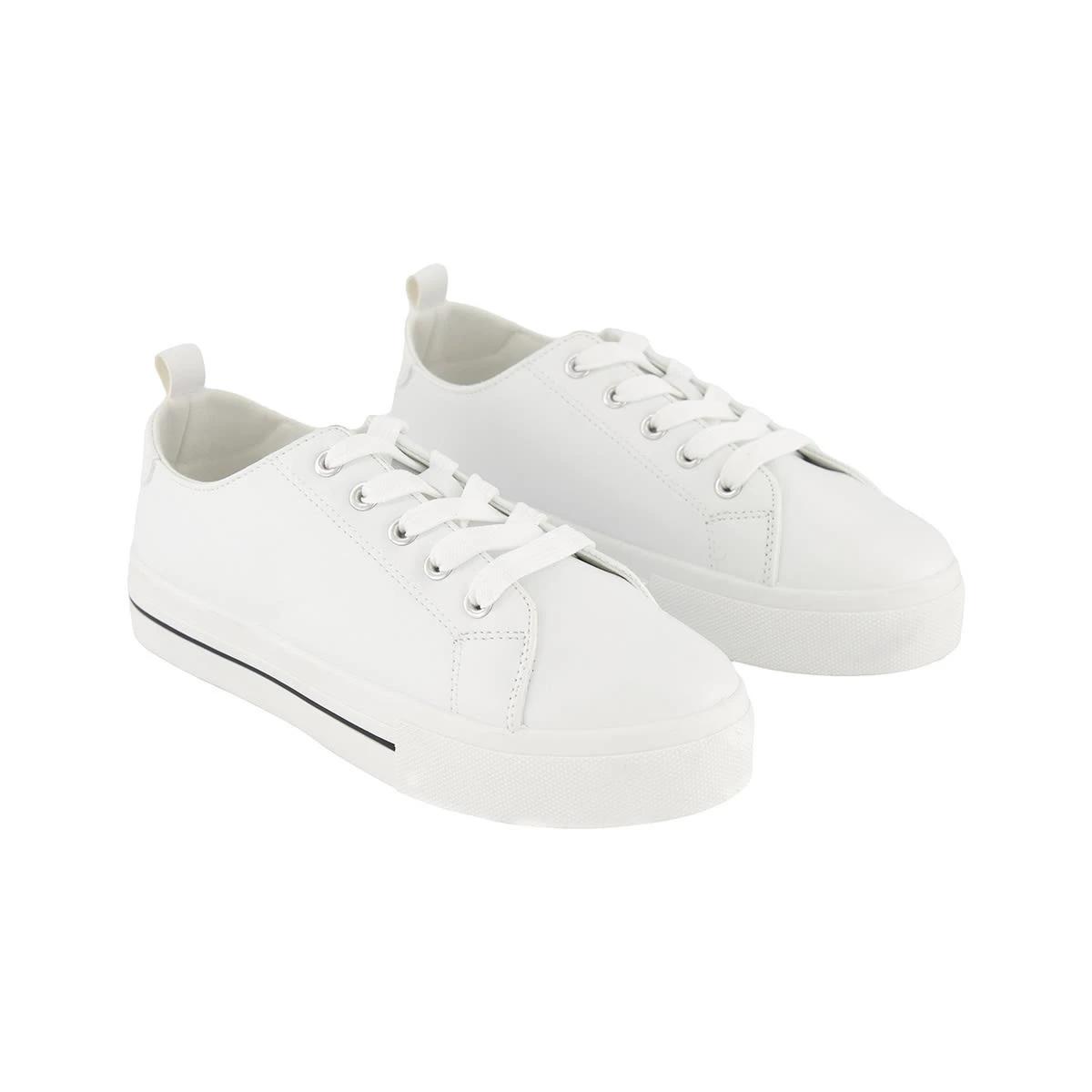 4 Platform Lace Up Sneakers White, 4 of 5