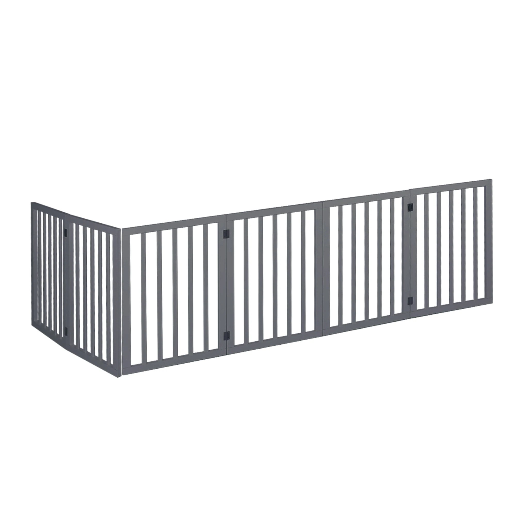 2 Pawz 6 Panels Wooden Pet Gate - Grey, 2 of 4