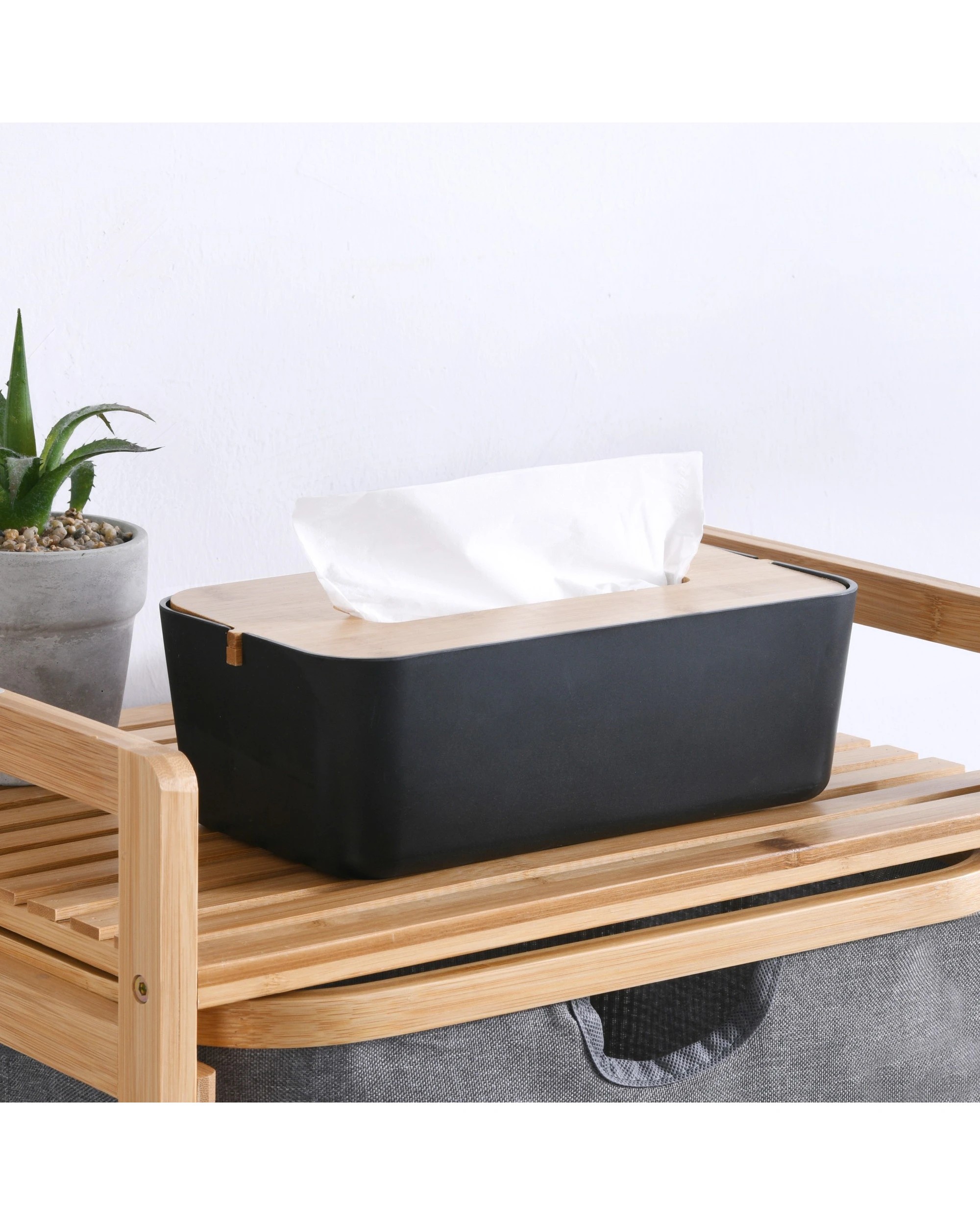 2 Takara Takae Natural Bamboo Tissue Box Large - Black, 2 of 7
