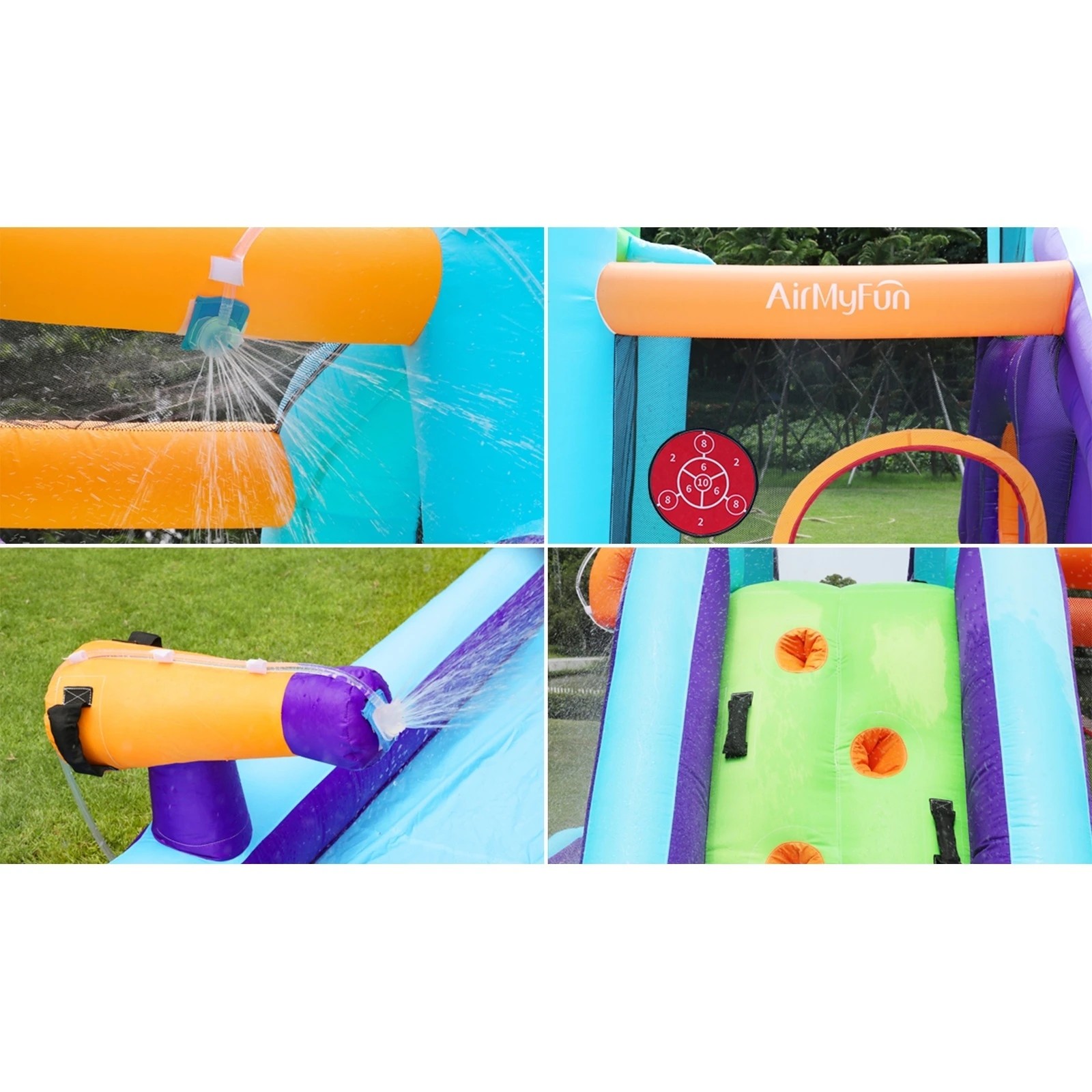 6 Airmyfun 11 Play Zones Inflatable Water Slide Trampoline Bounce House Splash
 - Multi, 6 of 8