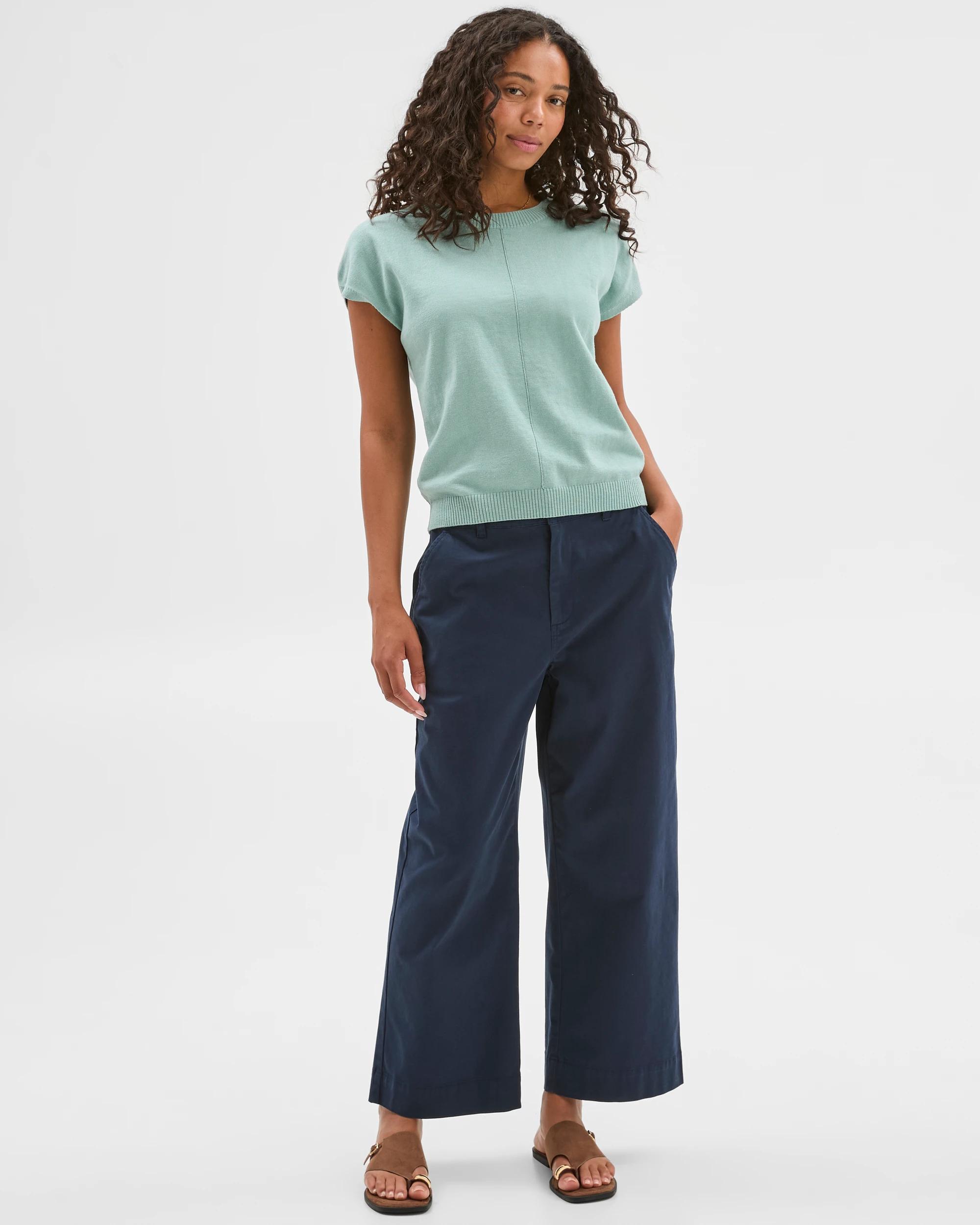 1 Target Australian Cotton Blend Extended Sleeve Knitted T-shirt AQUIFER, 1 of 6