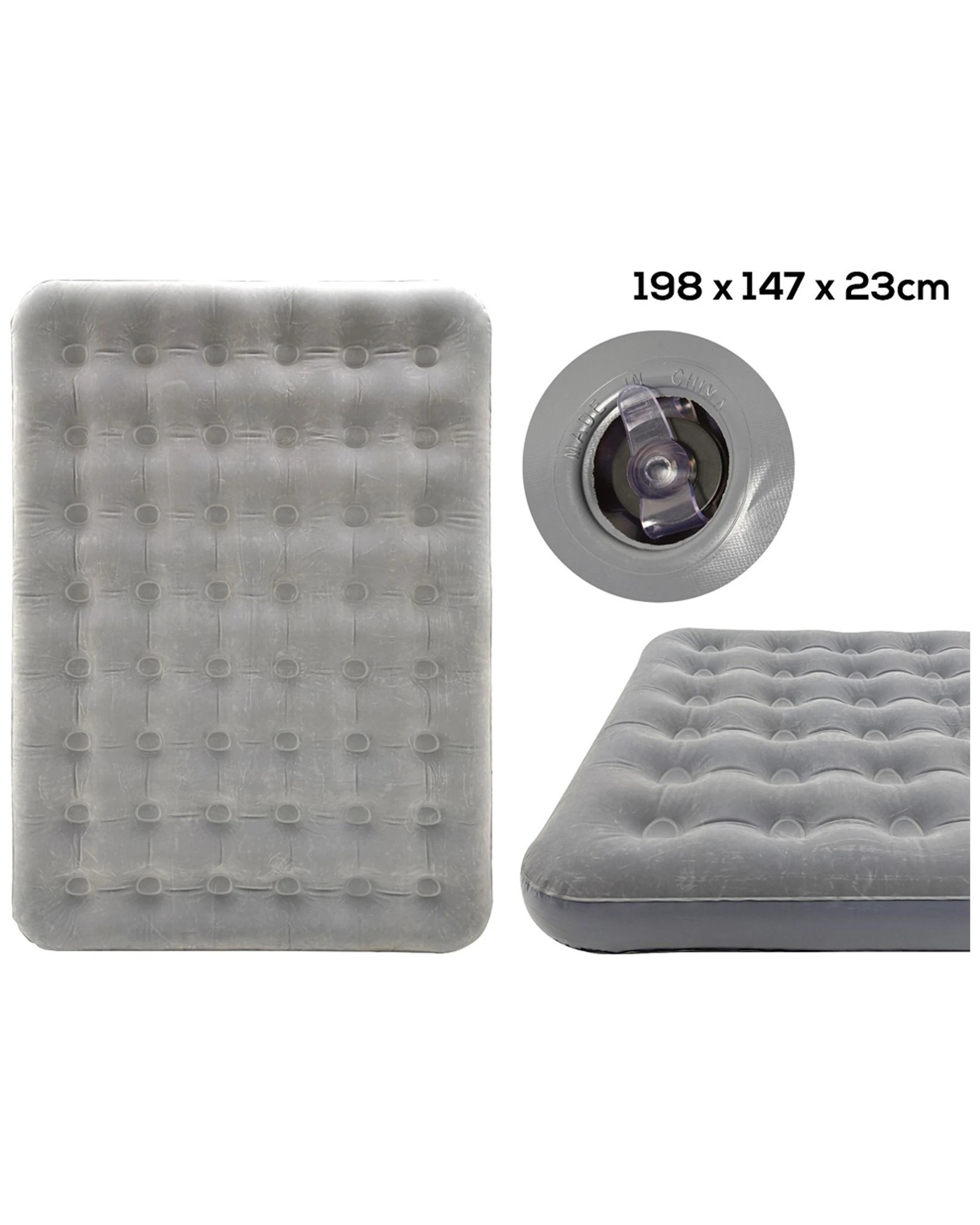 2 Wildtrak Queen Air Mattress Waterproof Flocked Inner Coil - Grey, 2 of 2