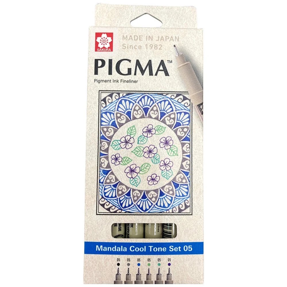 1 Sakura Pigma Micron Fineliners 0.45mm Cool Colours 6 Pack, 1 of 4