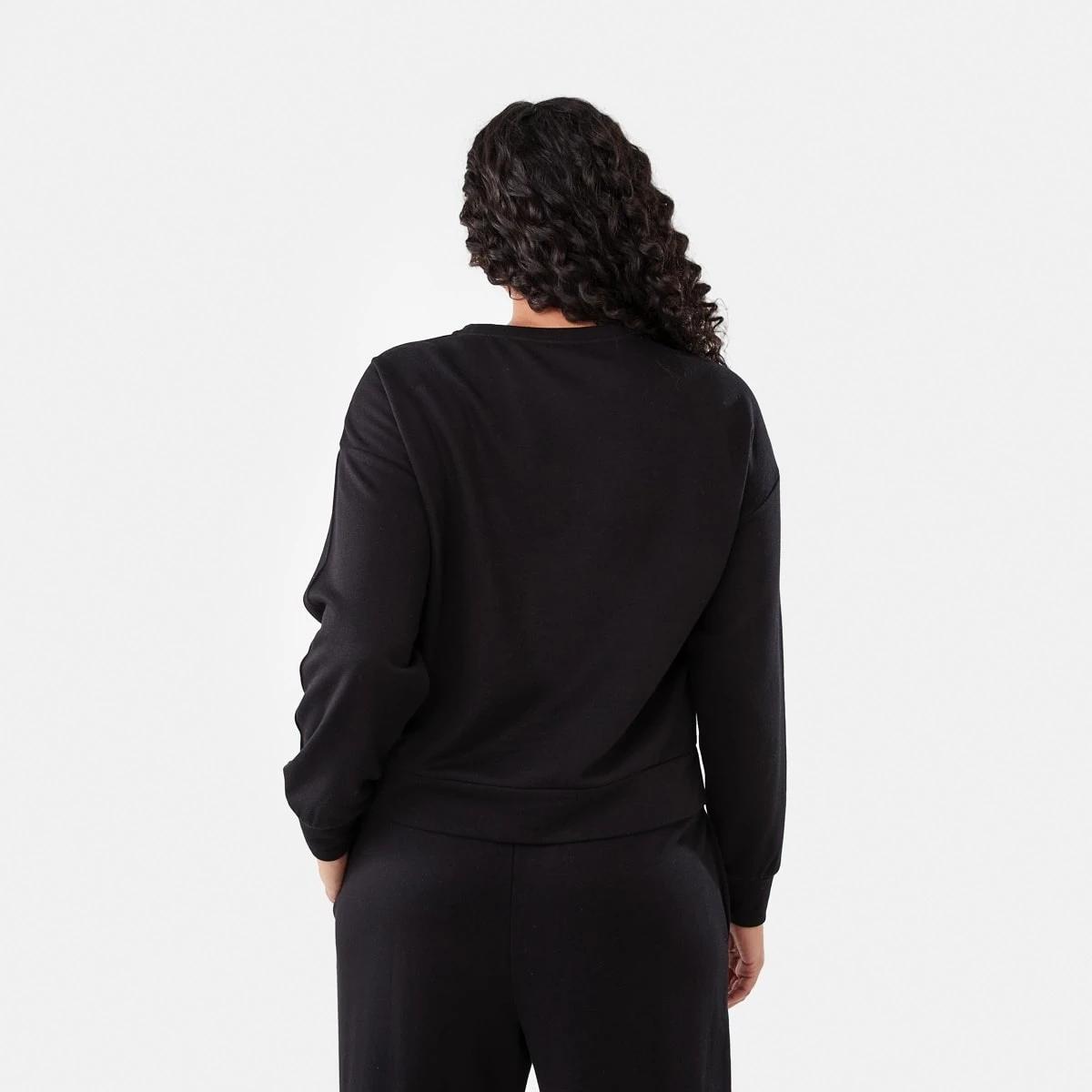 3 Soft Touch Boxy Crew Sweatshirt Black, 3 of 6