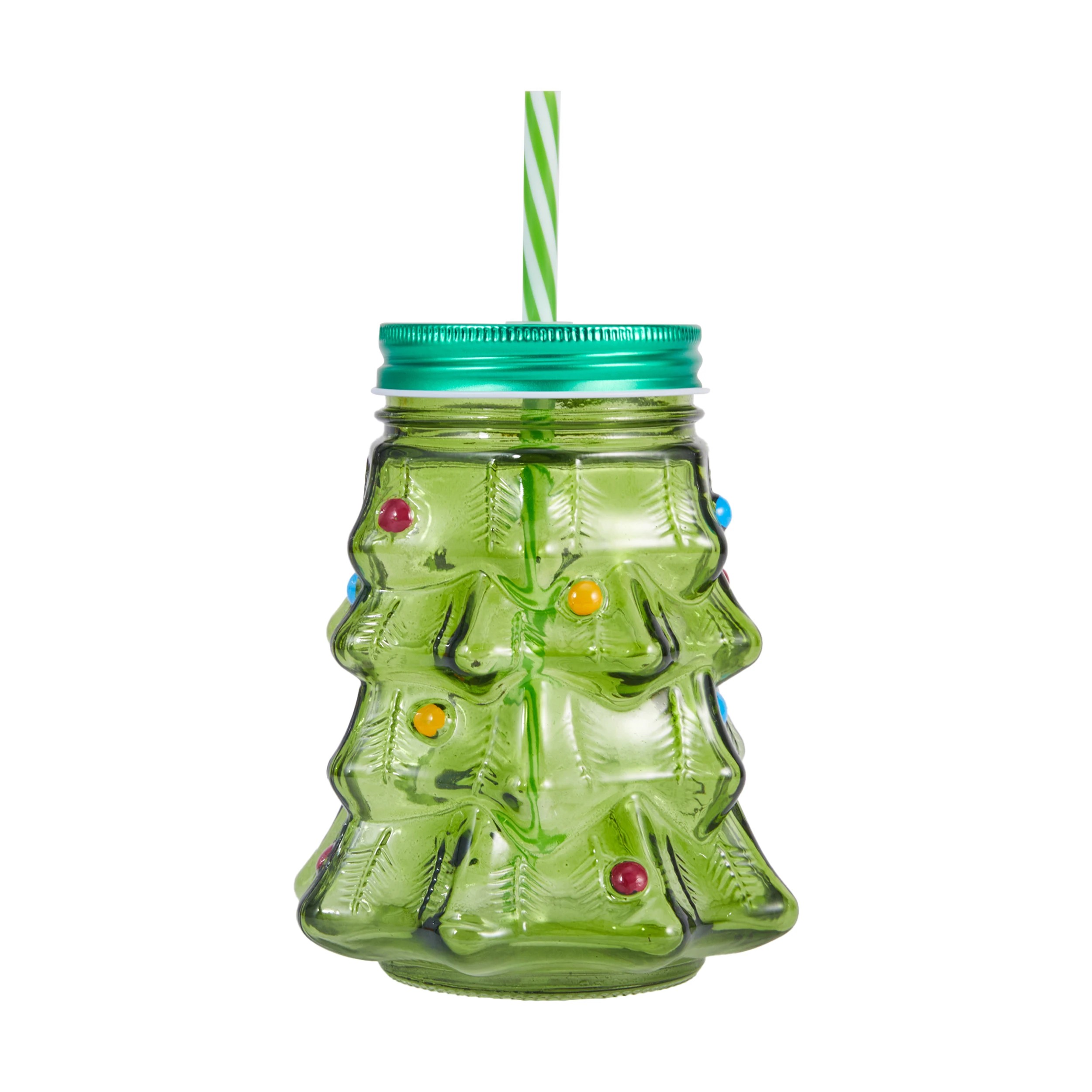 2 Christmas Tree Drink Jar and Straw, 2 of 7