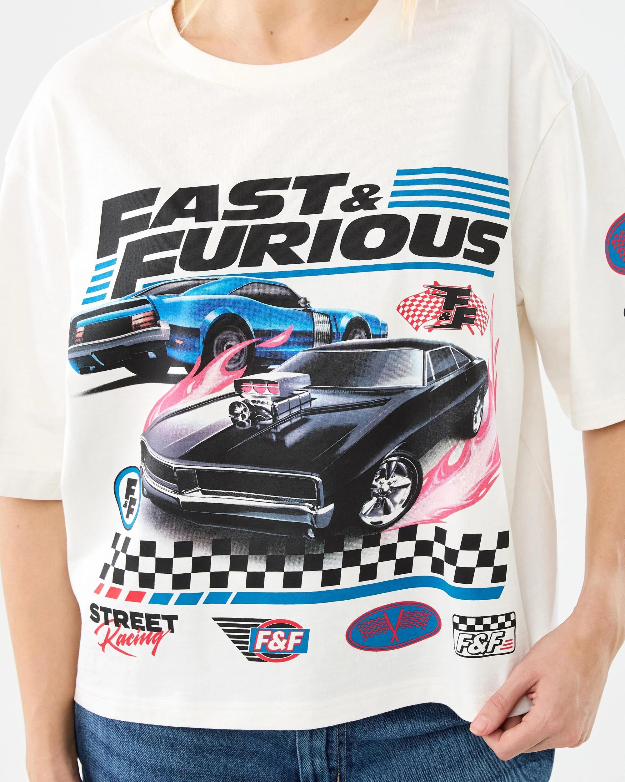 8 Fast & Furious License Short Sleeve Oversized Chopped T-shirt Ffwomens, 8 of 8