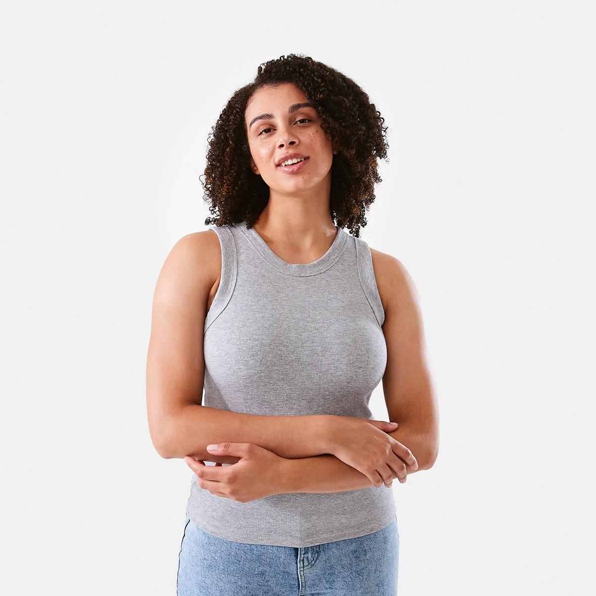1 Sleeveless Rib Tank Ash Marl, 1 of 6