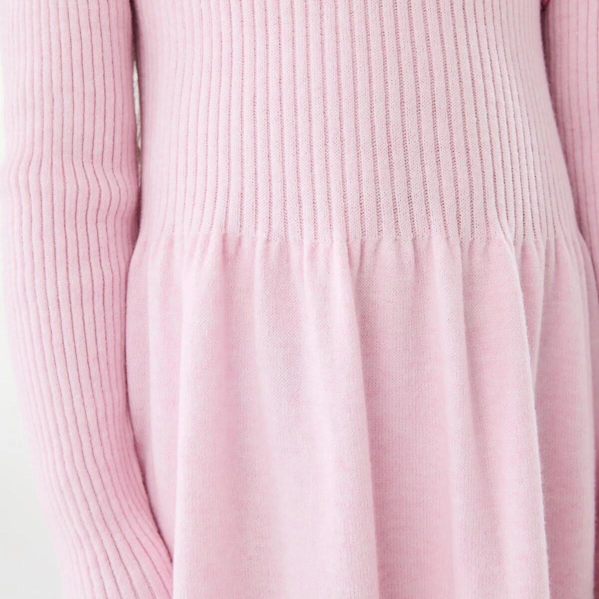 5 Long Sleeve Viscose Knit Dress Pink Marle, 5 of 9