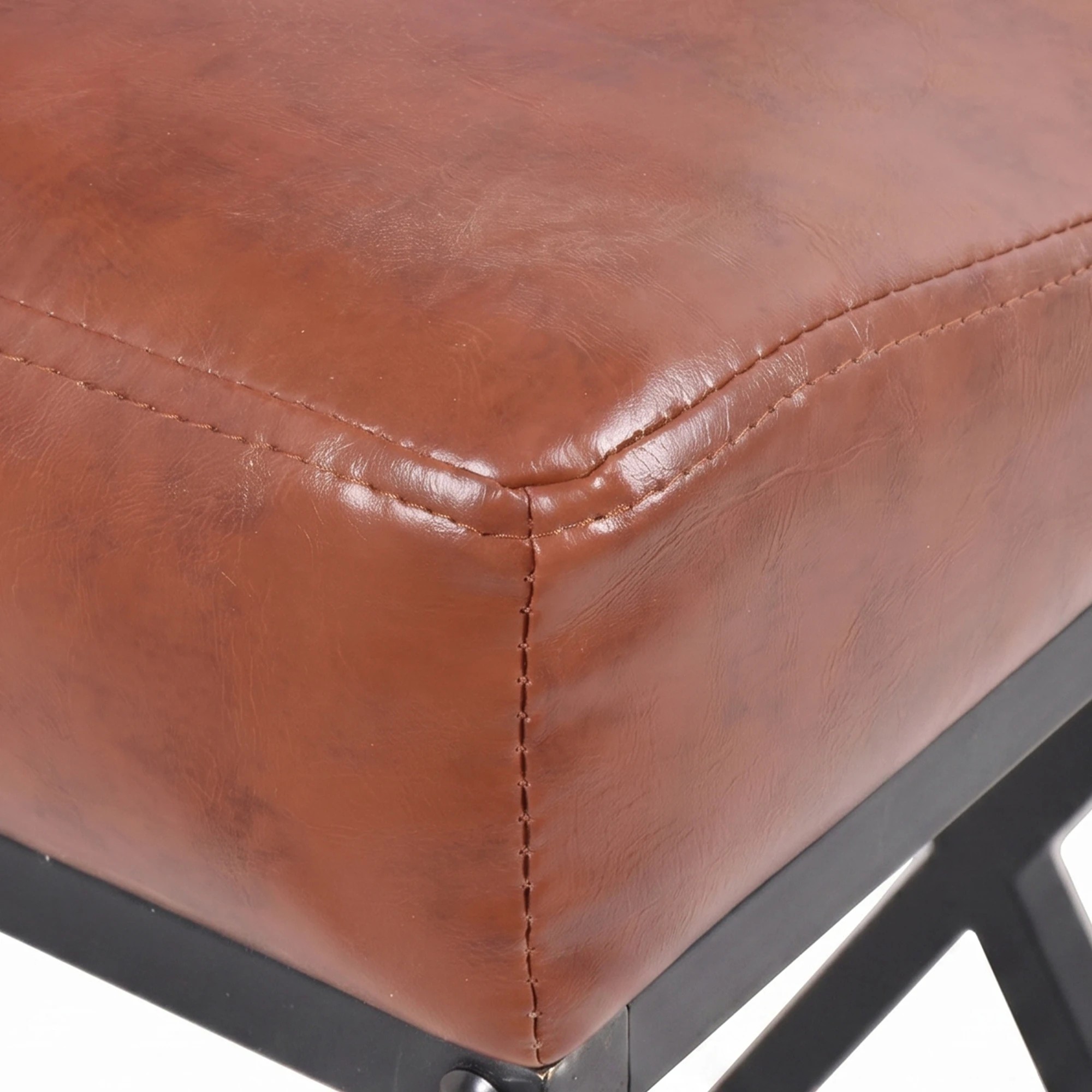 6 Advwin Bar Stools Set of 4 PU Leather Kitchen Counter Stools w/ U-Shape Cushion & Footrest - Brown, 6 of 7