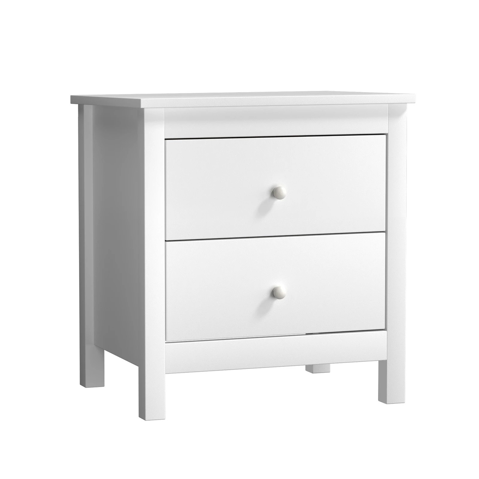 5 Oikiture Bedside Tables Set of 2 Nightstand Side Table Storage Cabinet 2 Drawers - White, 5 of 9