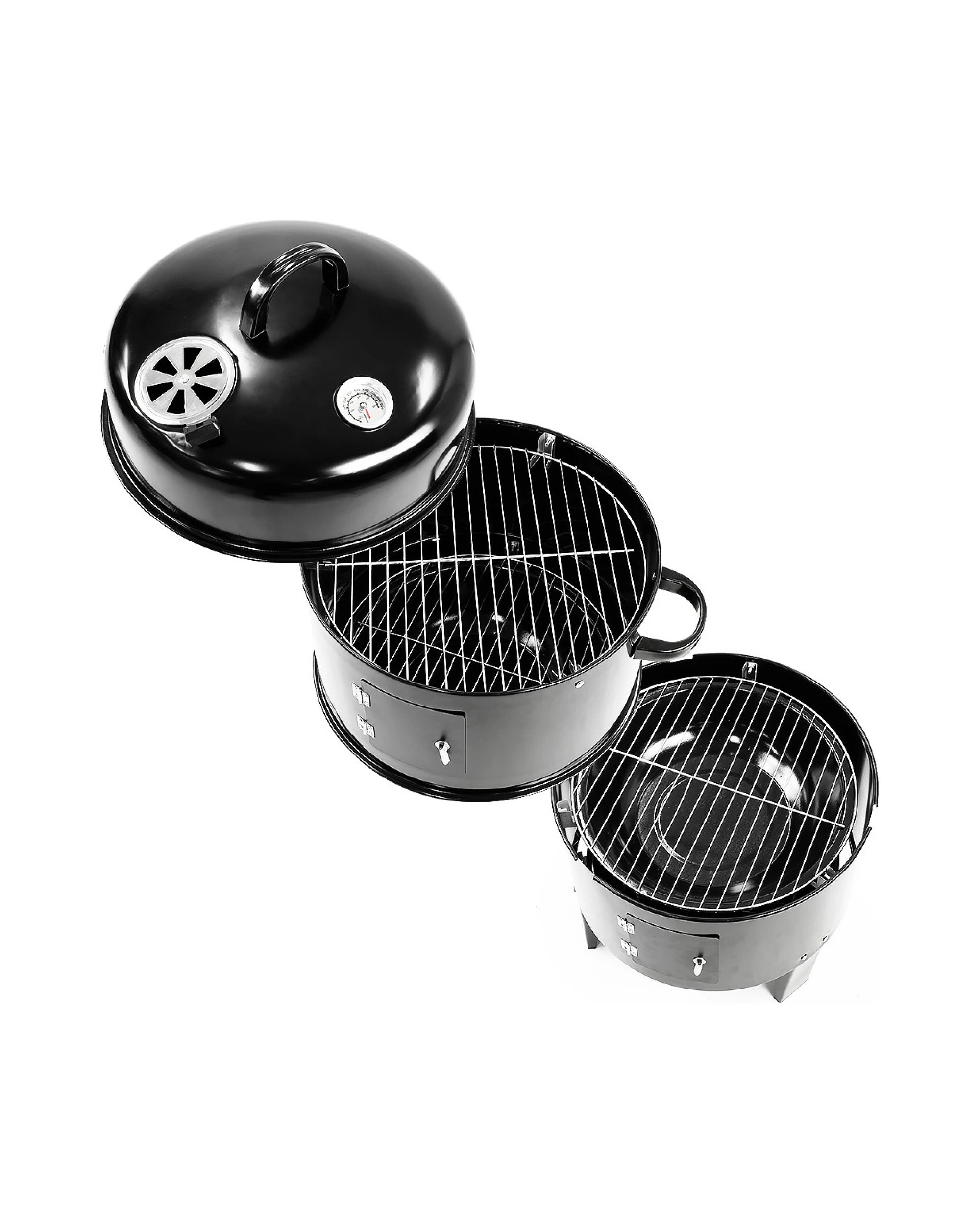 5 Wallaroo 3in1 Charcoal BBQ Smoker Grill Barbecue Outdoor - Black, 5 of 10