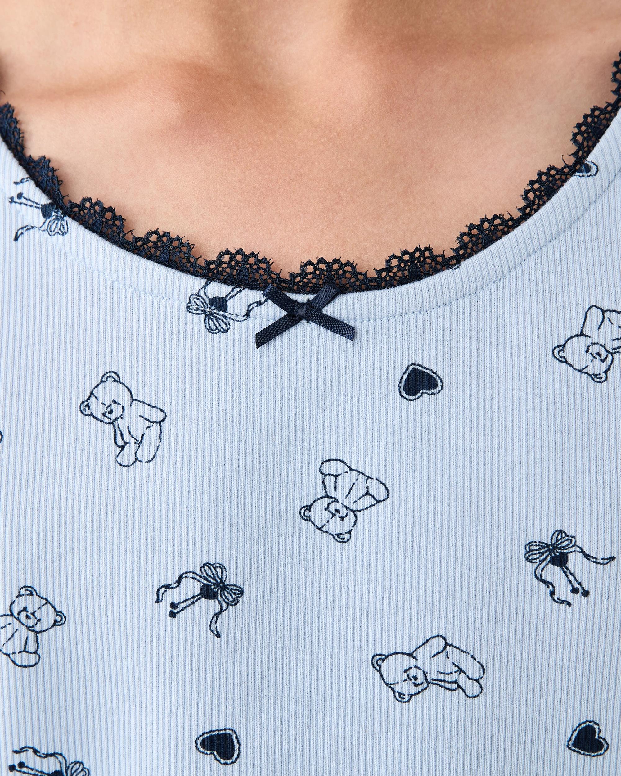 5 Rib Shorts Pyjama Set Blu Ted, 5 of 8