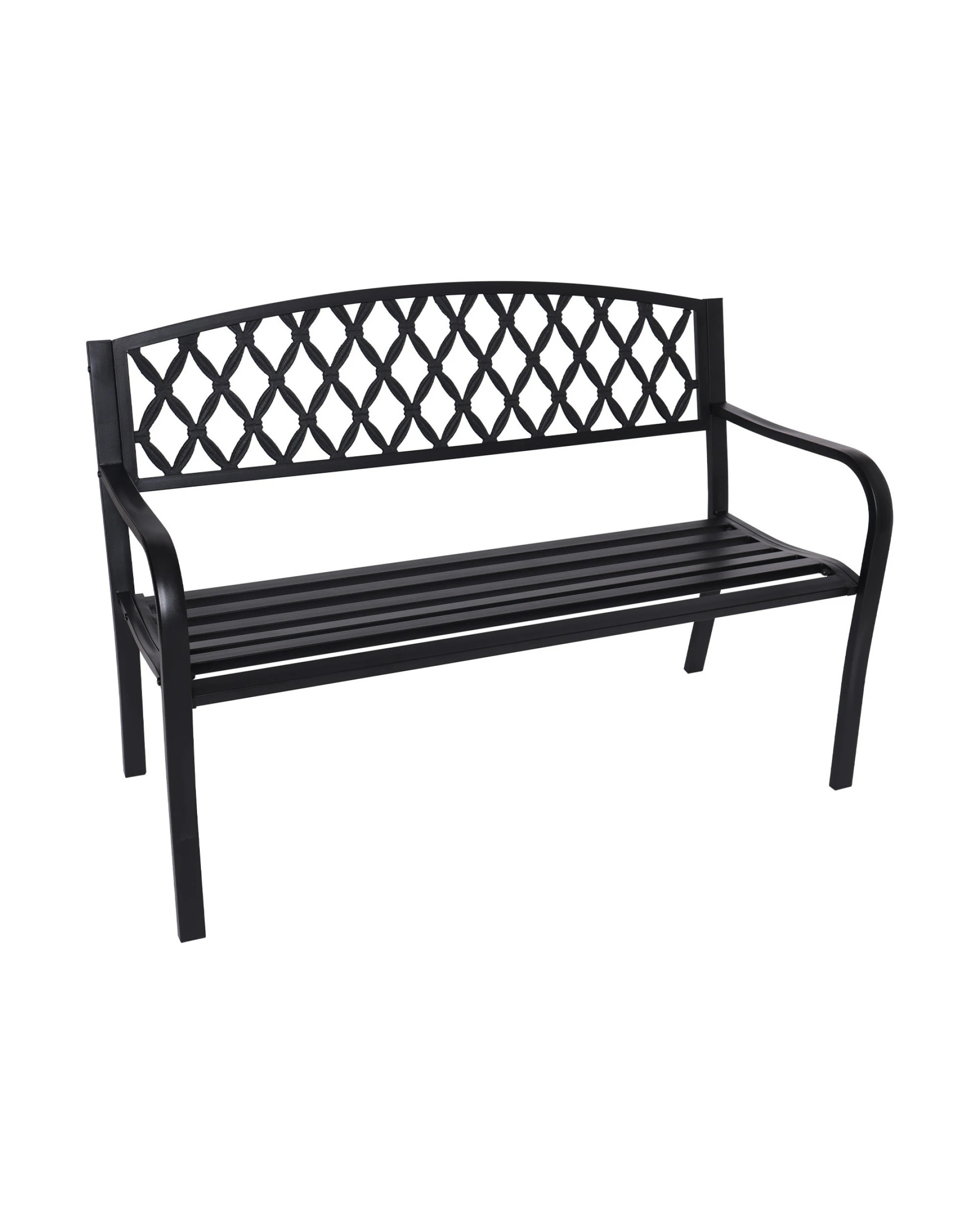 1 Wallaroo Steel Outdoor 2 to 3 Seater Garden Bench Rust Resistant Cast Iron 300kg Capacity - Black, 1 of 10