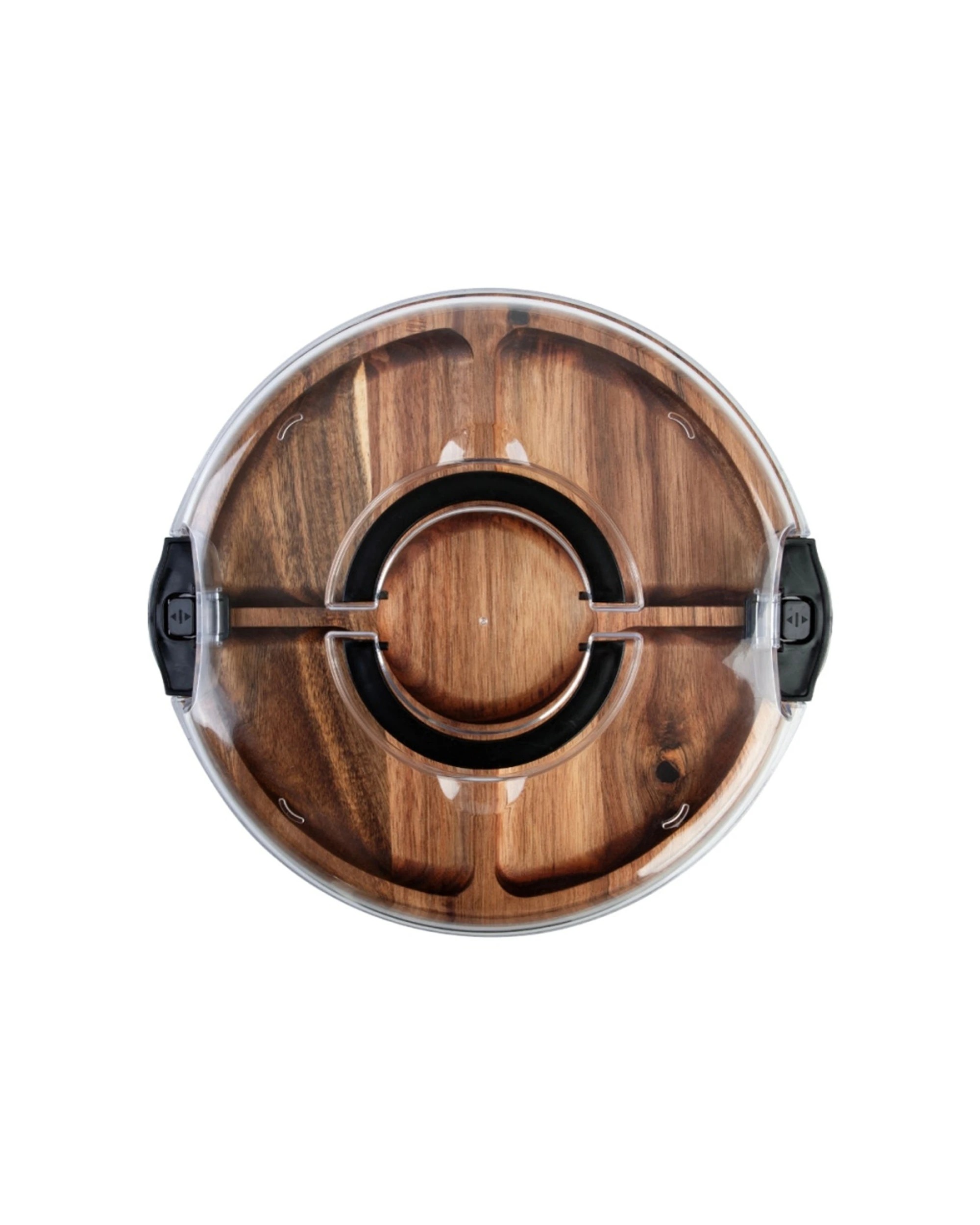 2 Alfresco Lane Acacia Wood 5 Compartment Round Grazing Platter - Natural, 2 of 7