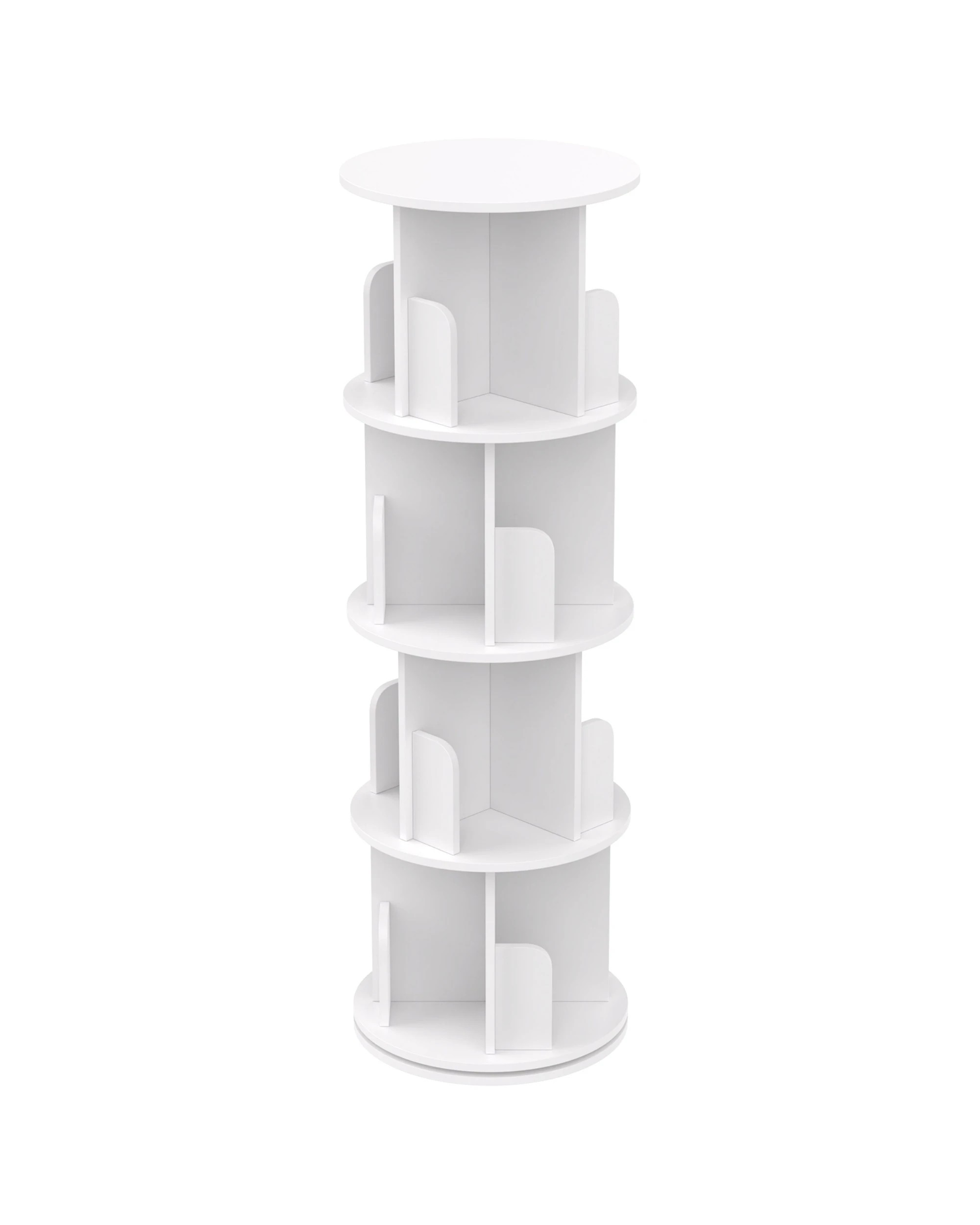 1 Advwin 4-Tier Rotating Bookshelf 360 Spin Book Organizer Corner Storage Rack Display Unit  40x126cm, 1 of 8