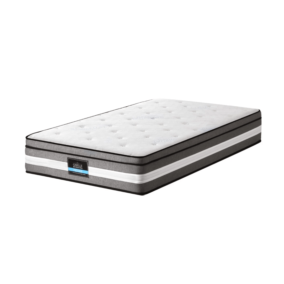 1 Giselle Bedding 30cm Seaqual Fabric Mattress Gel Foam Pocket Spring Single Size - Grey, 1 of 7