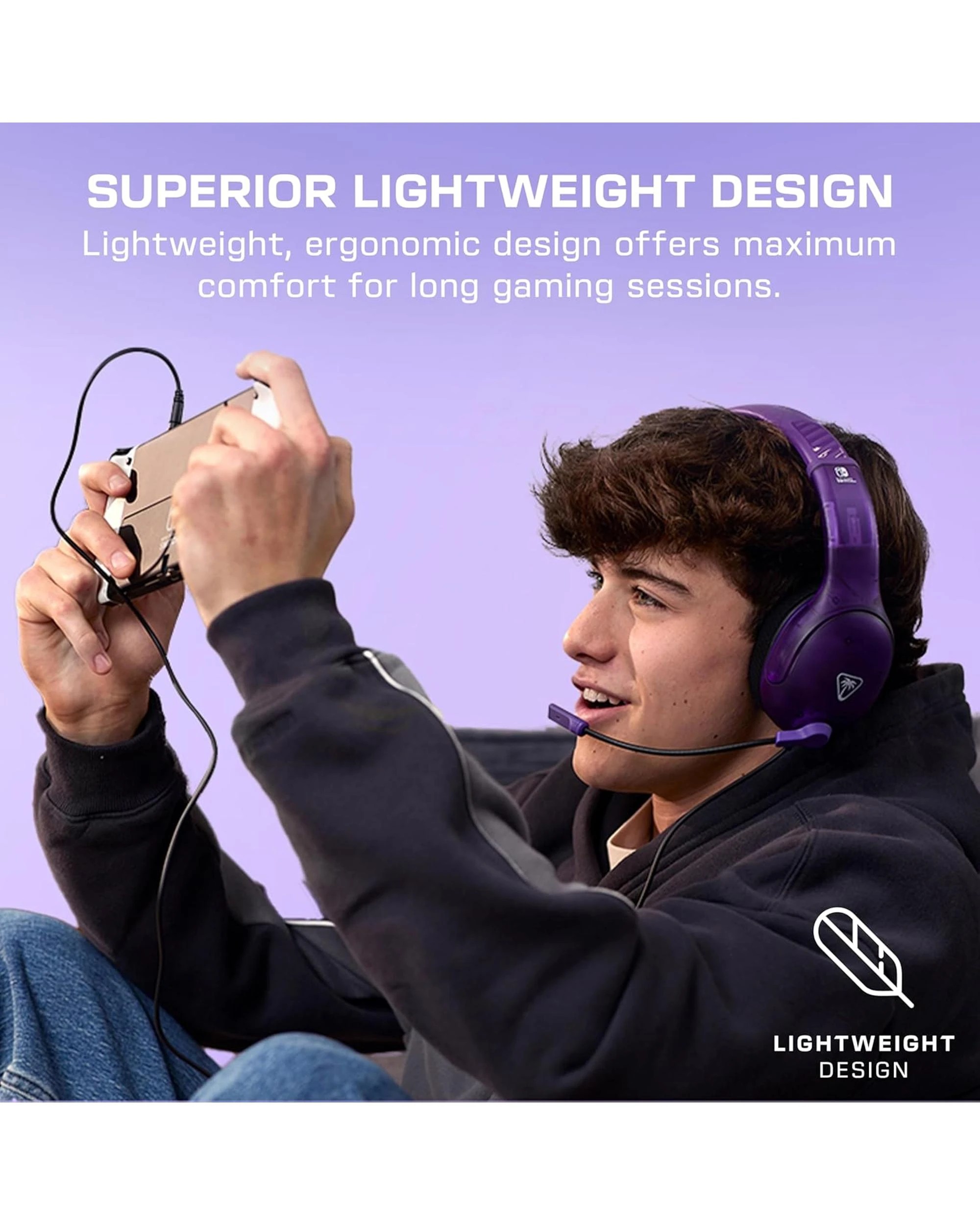 9 Turtle Beach Airlite Fit Wired Gaming Headset for Nintendo Switch - Ghost Purple - Purple, 9 of 10