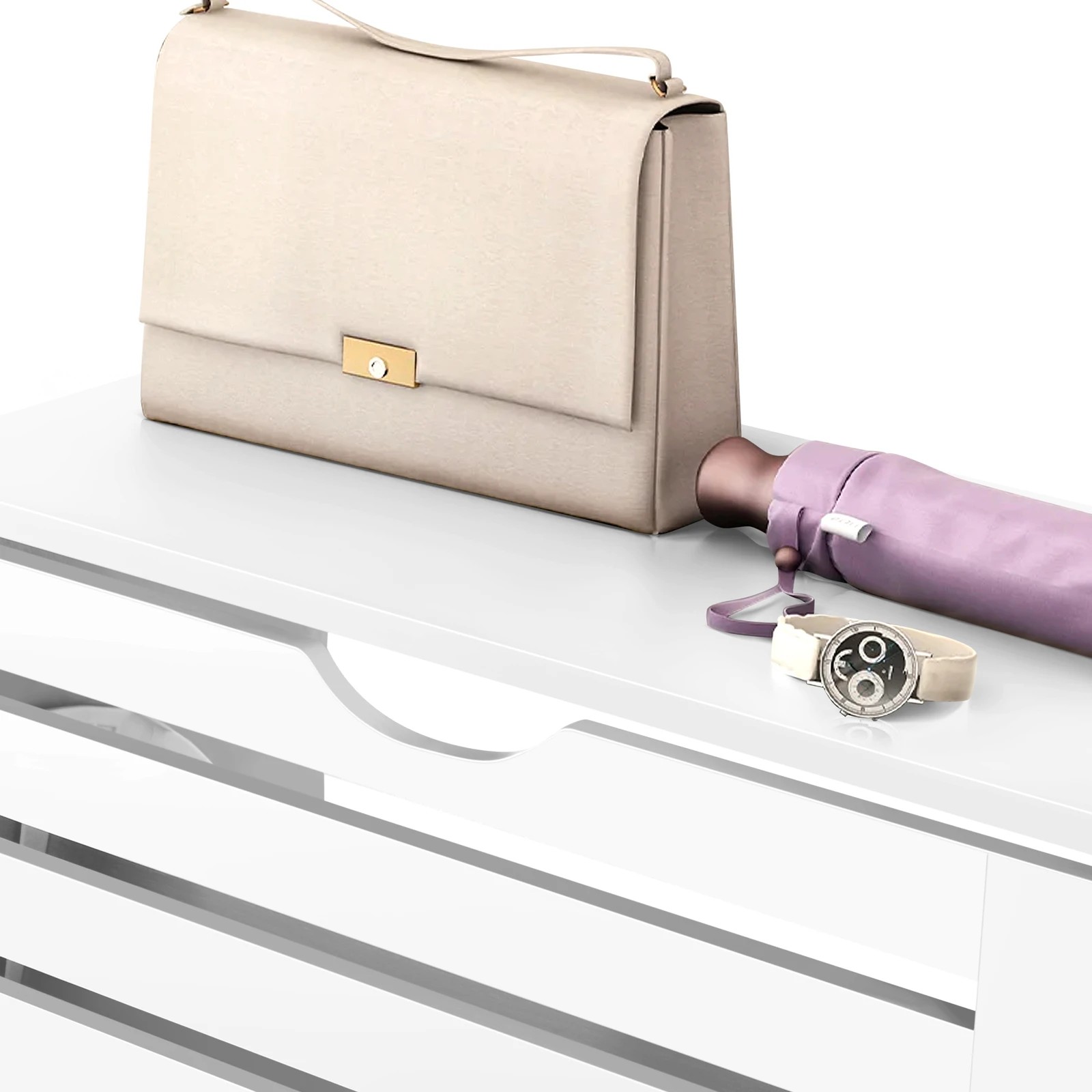 4 Alfordson Shoe Cabinet Organiser Storage Rack Flip-up Drawer 45 Pairs - White, 4 of 10