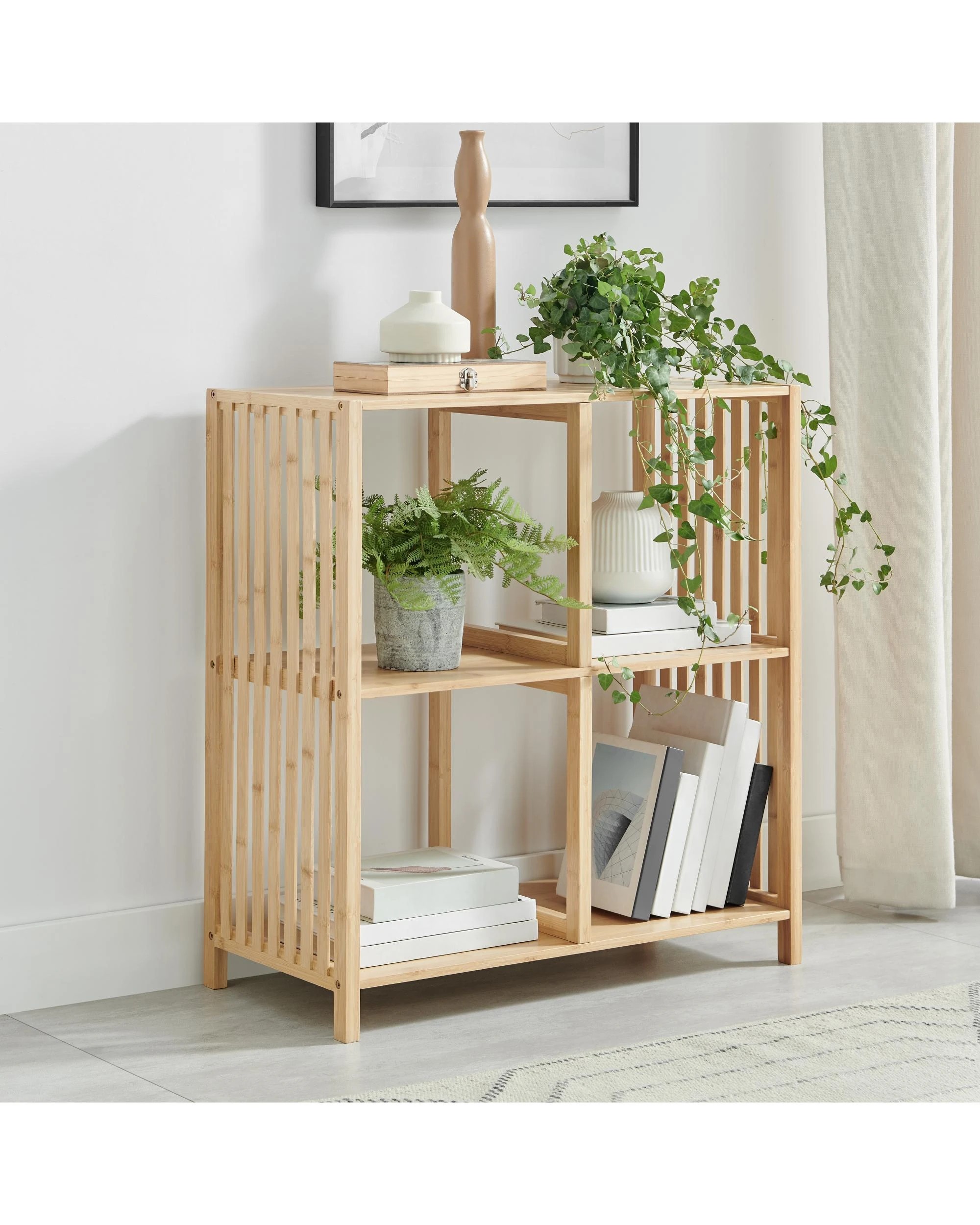 3 Kodu Open Shelf Bookshelf Display Unit 2x2 Bamboo - Natural, 3 of 9