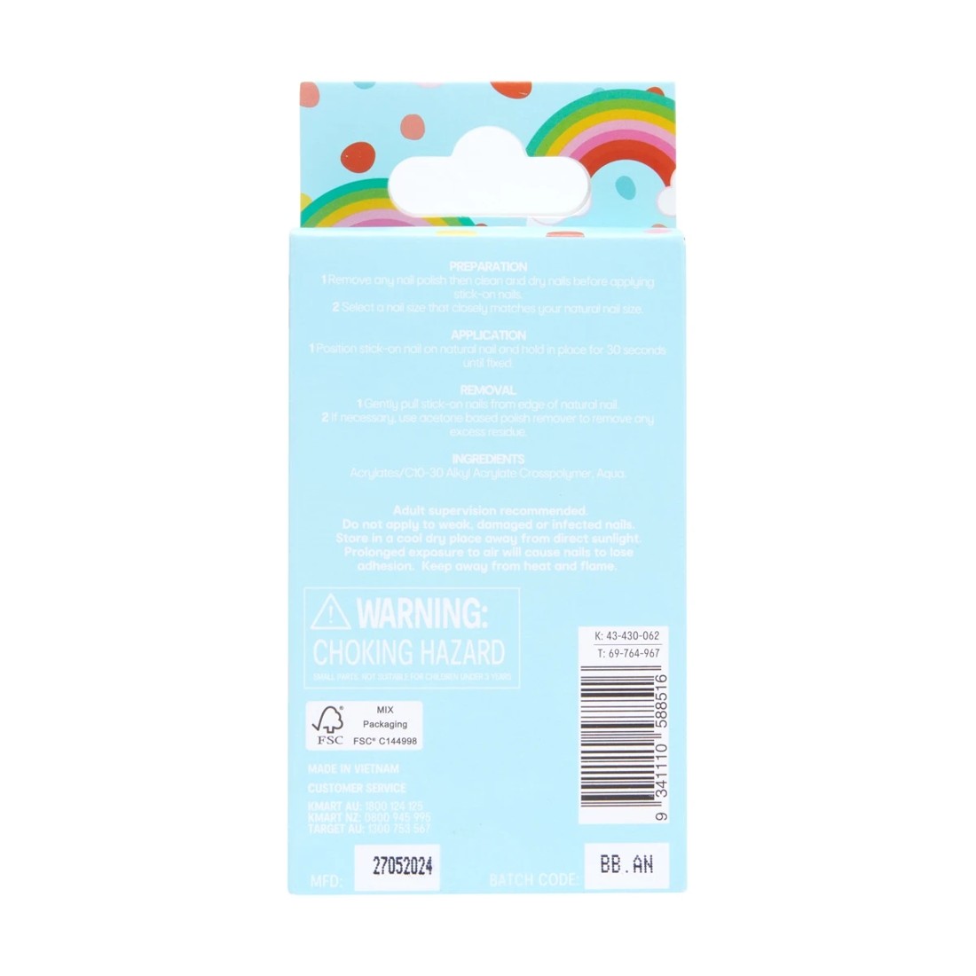 2 OXX Junior 24 Pack Pre-Glued Stick-On Nails - Multi Ombre, 2 of 5