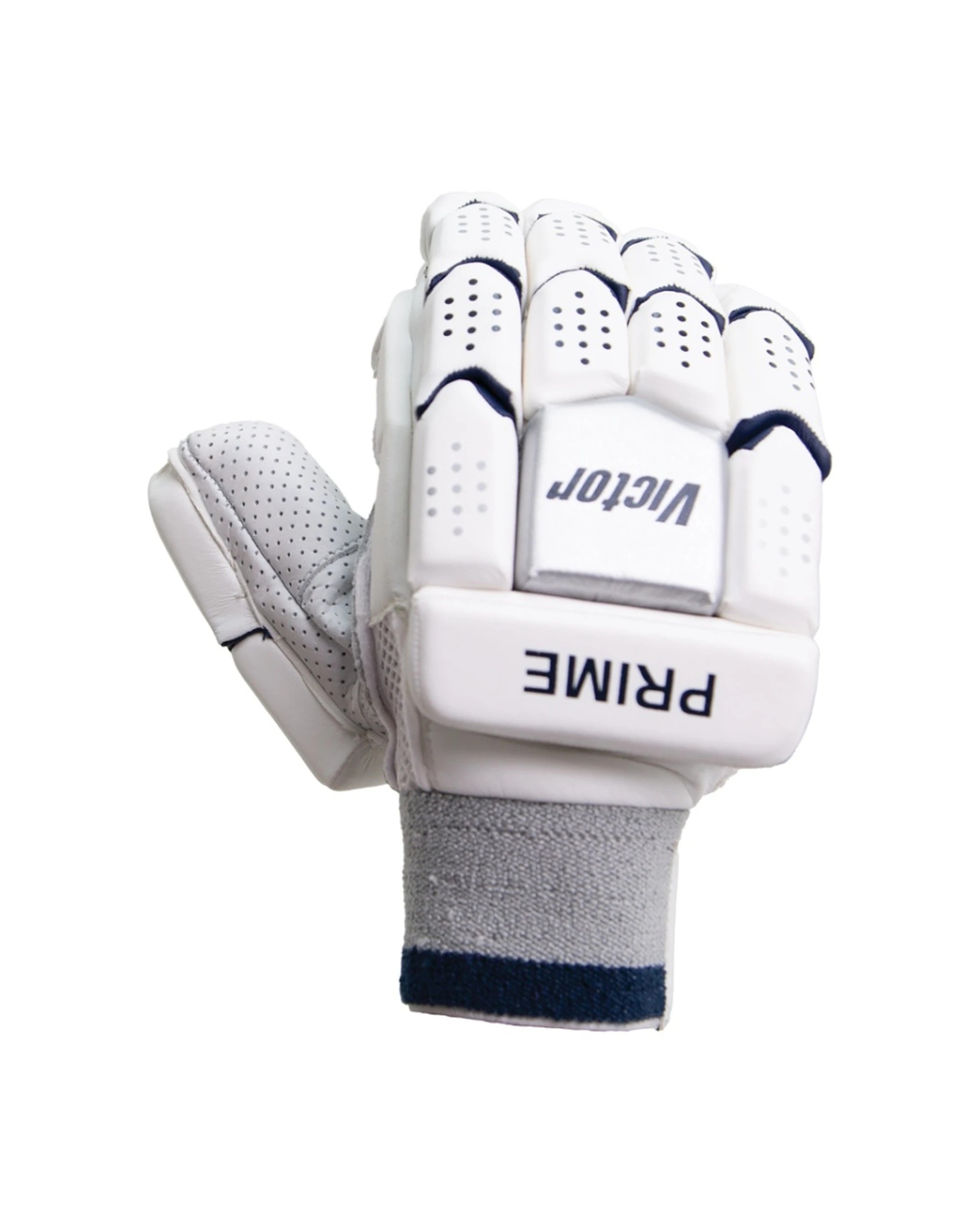 6 Victor Sports Prime Cricket Batting Gloves Calf Leather Adult Right Hand - White, 6 of 7