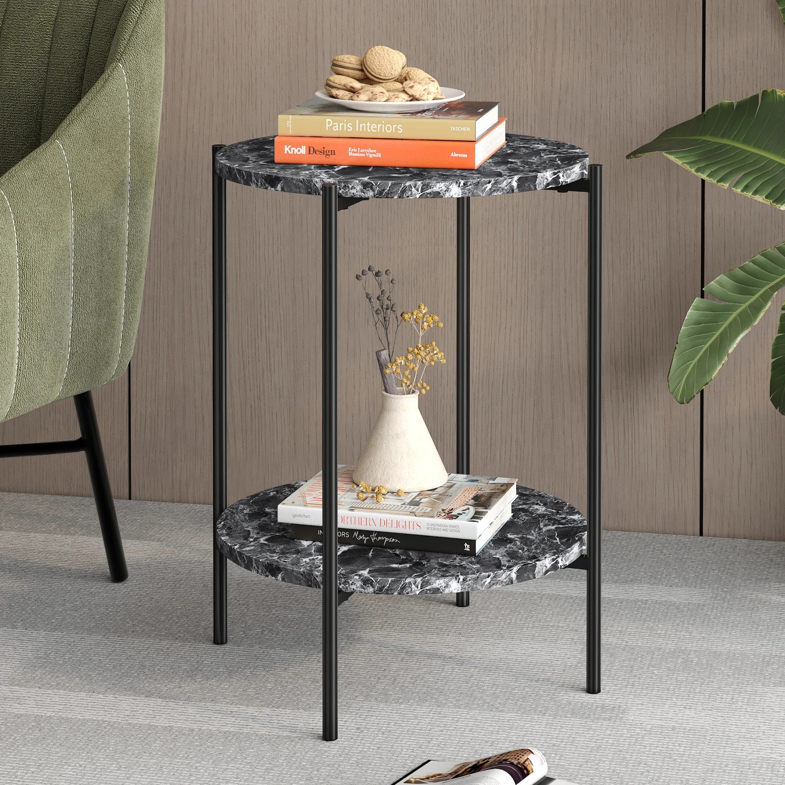 2 Alfordson Side Table Bedside Table Sofa End Nightstand - Grey, 2 of 10