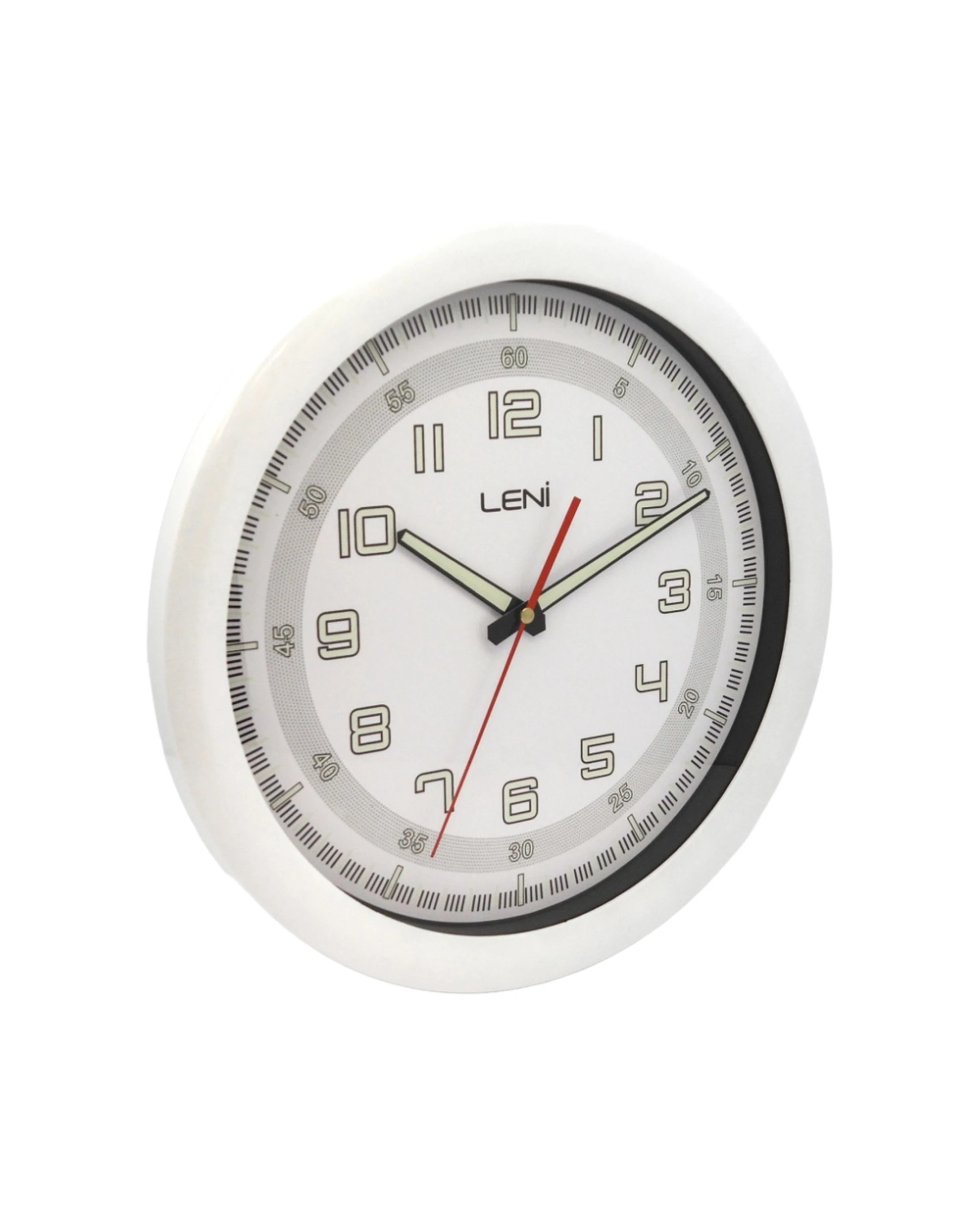 2 Leni Luminouis 32.5cm Analogue Wall Clock Glow In The Dark - White, 2 of 4