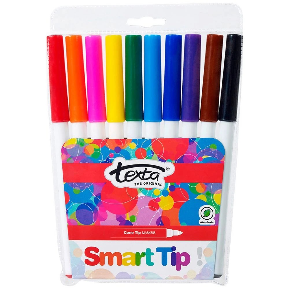 1 Texta Smarttip Coloured Markers Assorted 10 Pack, 1 of 6