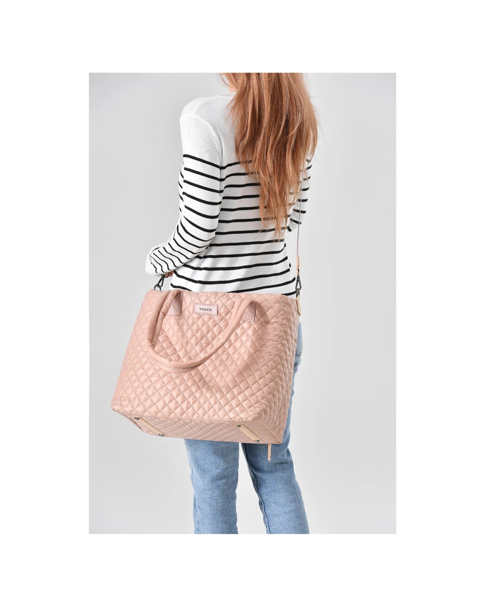 8 Tosca Metro Large Travel Tote Bag With Detachable Shoulder Strap - Pink, 8 of 8