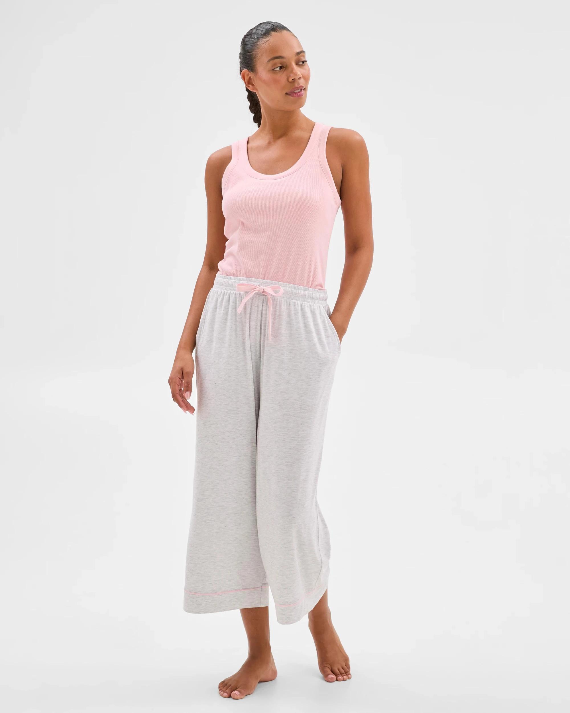 3 Target Woman Bamboo Soft Comfort Sleep Culotte Pants GREY, 3 of 6