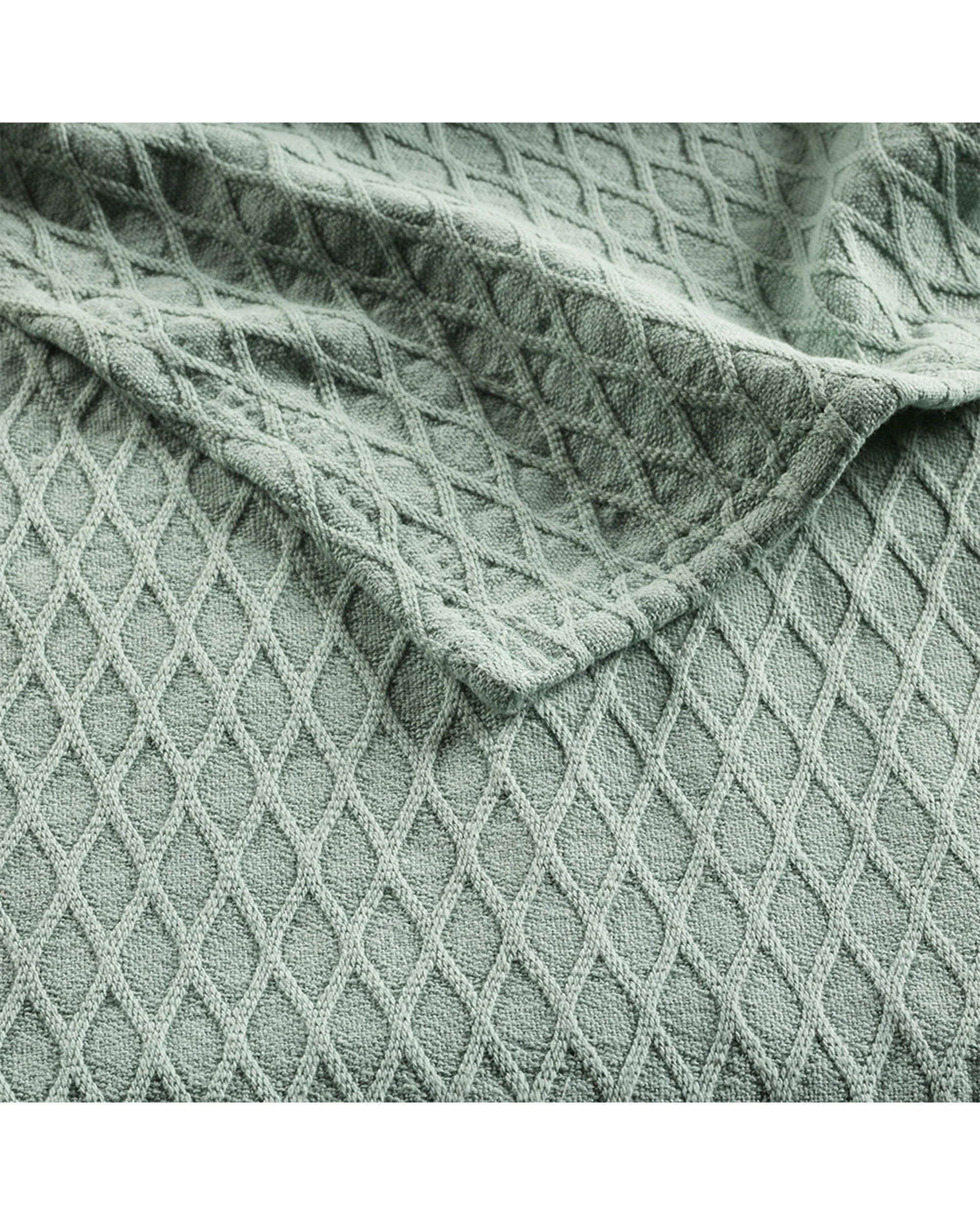 2 Bianca Gosford 100% Cotton Blanket Queen/King Sage - Green, 2 of 2