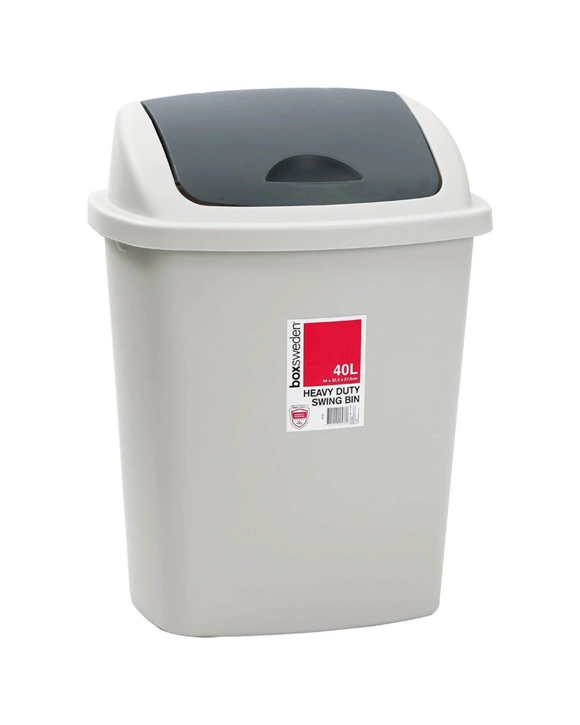 1 Boxsweden 40l Rubbish Bin With Swing Lid 44x35cm Heavy Duty Swing Bin For Kitchen And Workplace Use - Assorted, 1 of 5