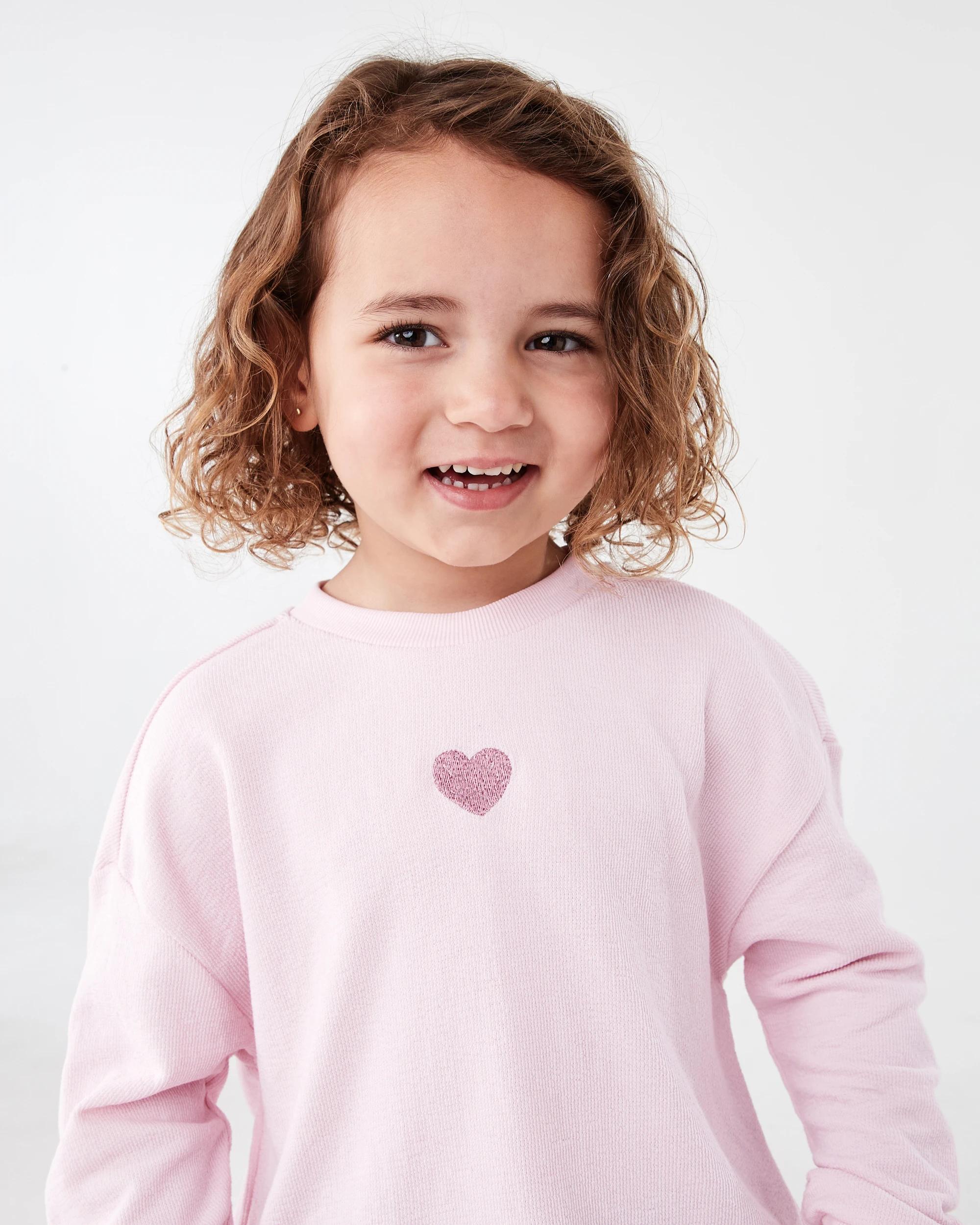 3 Slub Jacquard Crew Neck Sweater Pnk Heart, 3 of 7